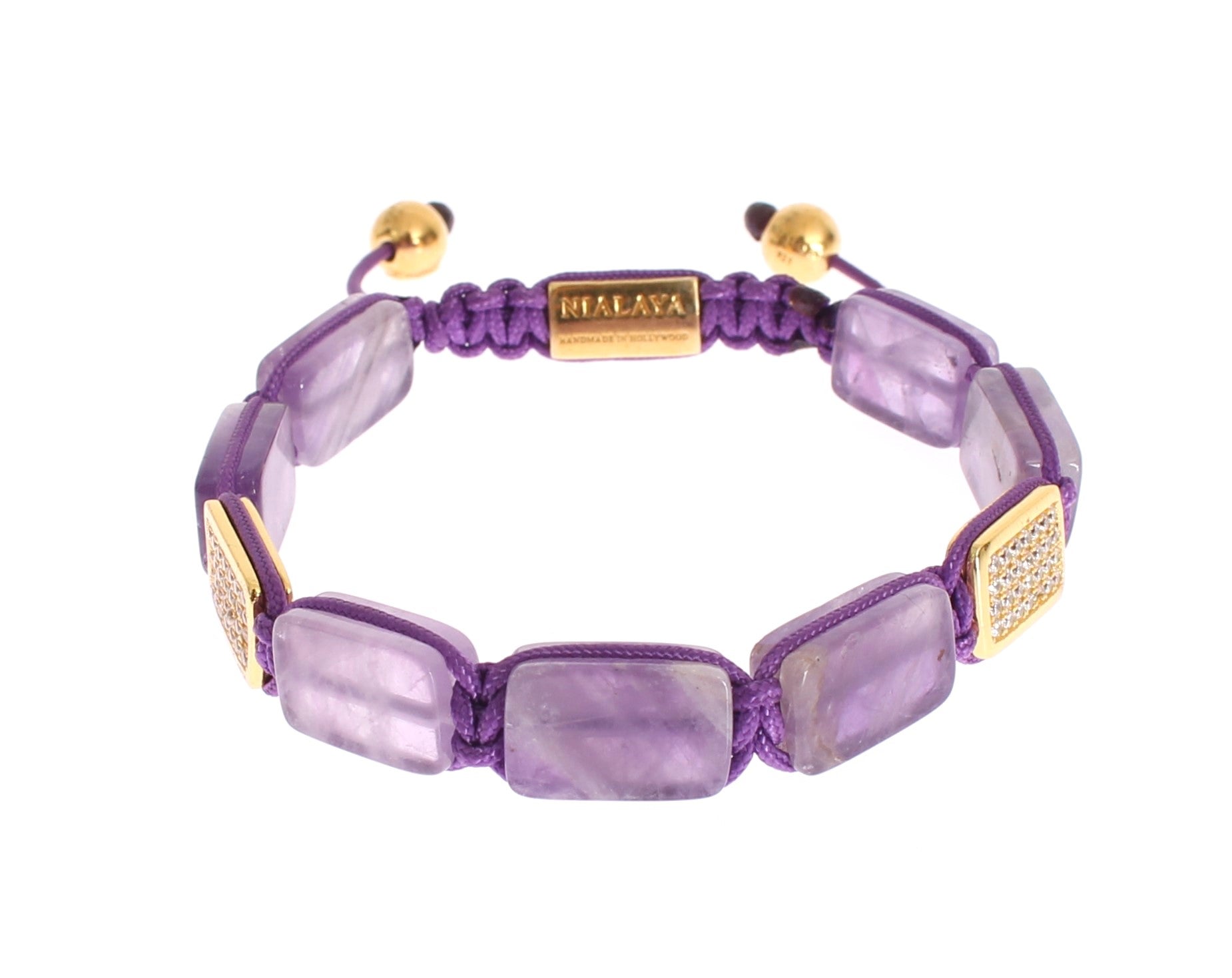 Bracelet Nialaya Améthyste doré