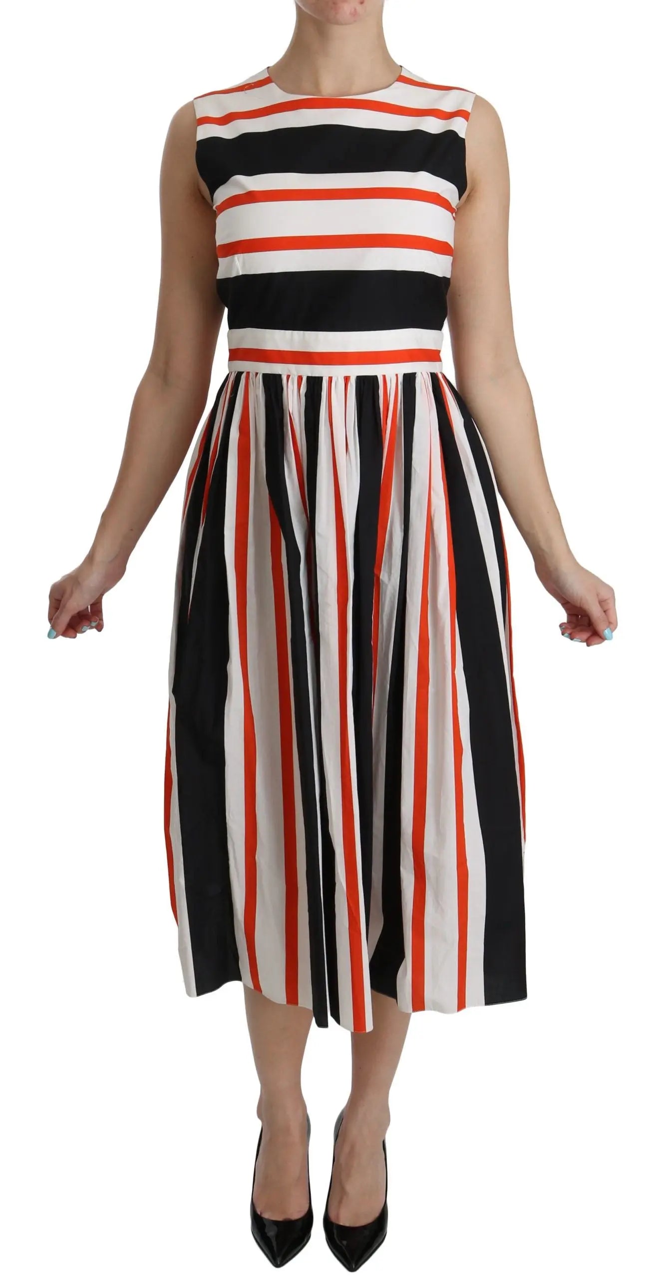 Robe Dolce & Gabbana A-Line rayée multicolore Dolce & Gabbana