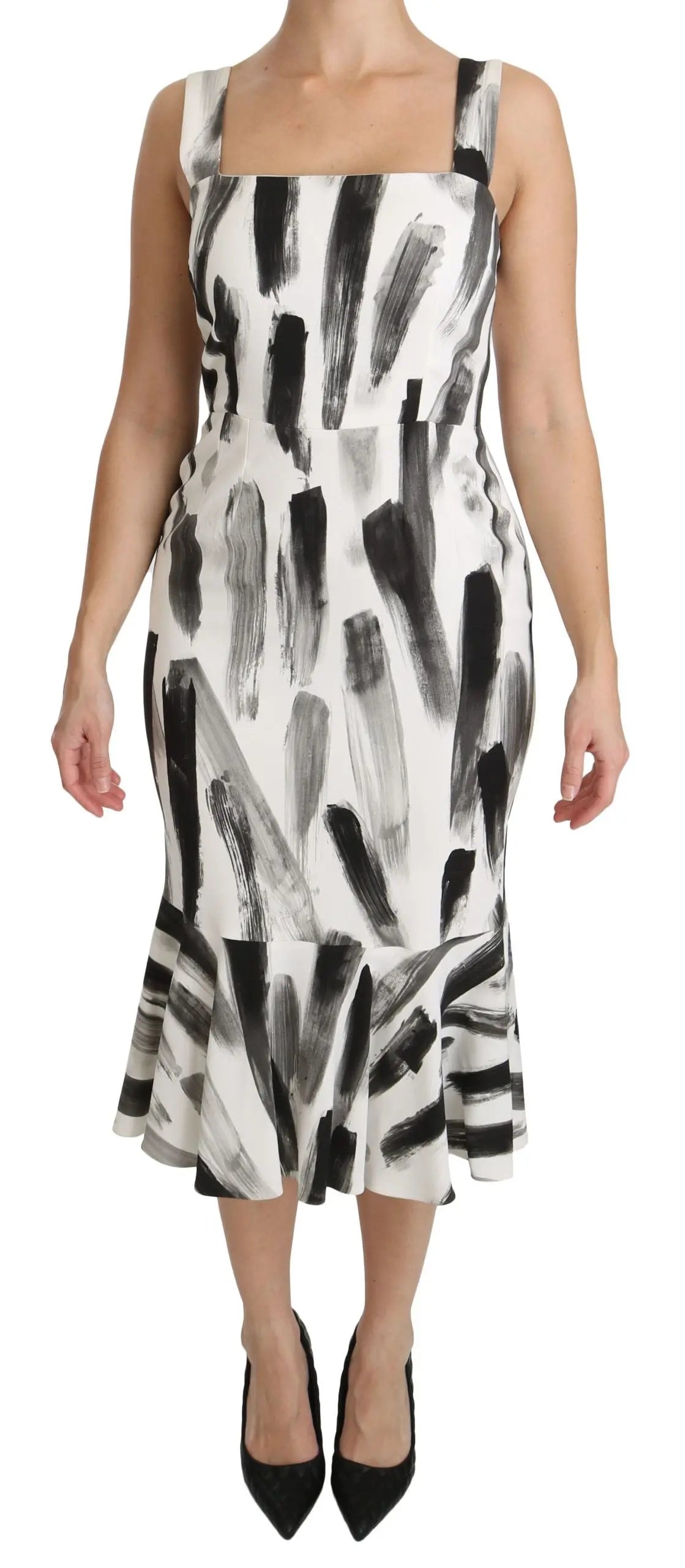 Robe Dolce & Gabbana Sheath midi blanc noir Dolce & Gabbana