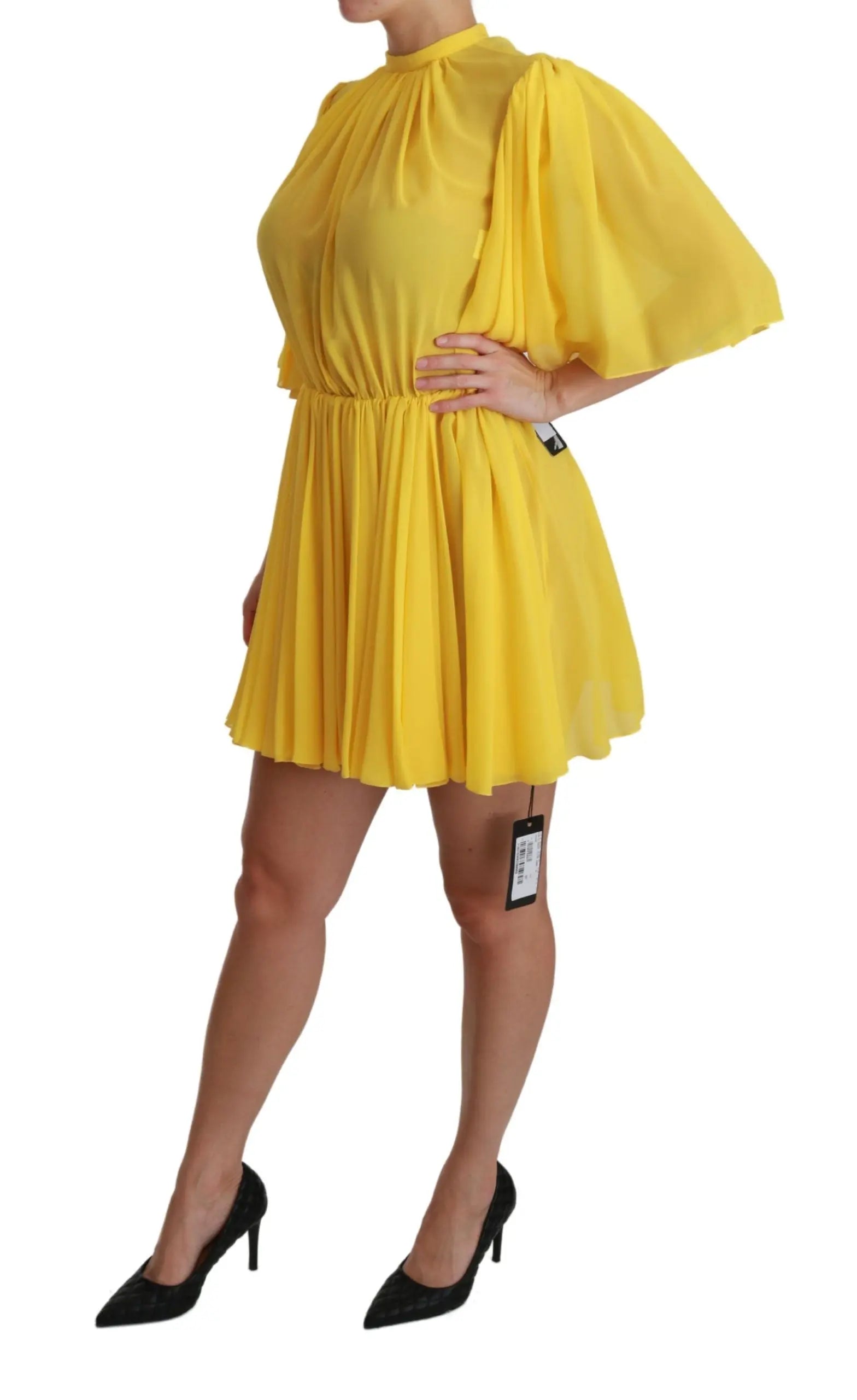 Robe Dolce & Gabbana Pleated A-line jaune Dolce & Gabbana