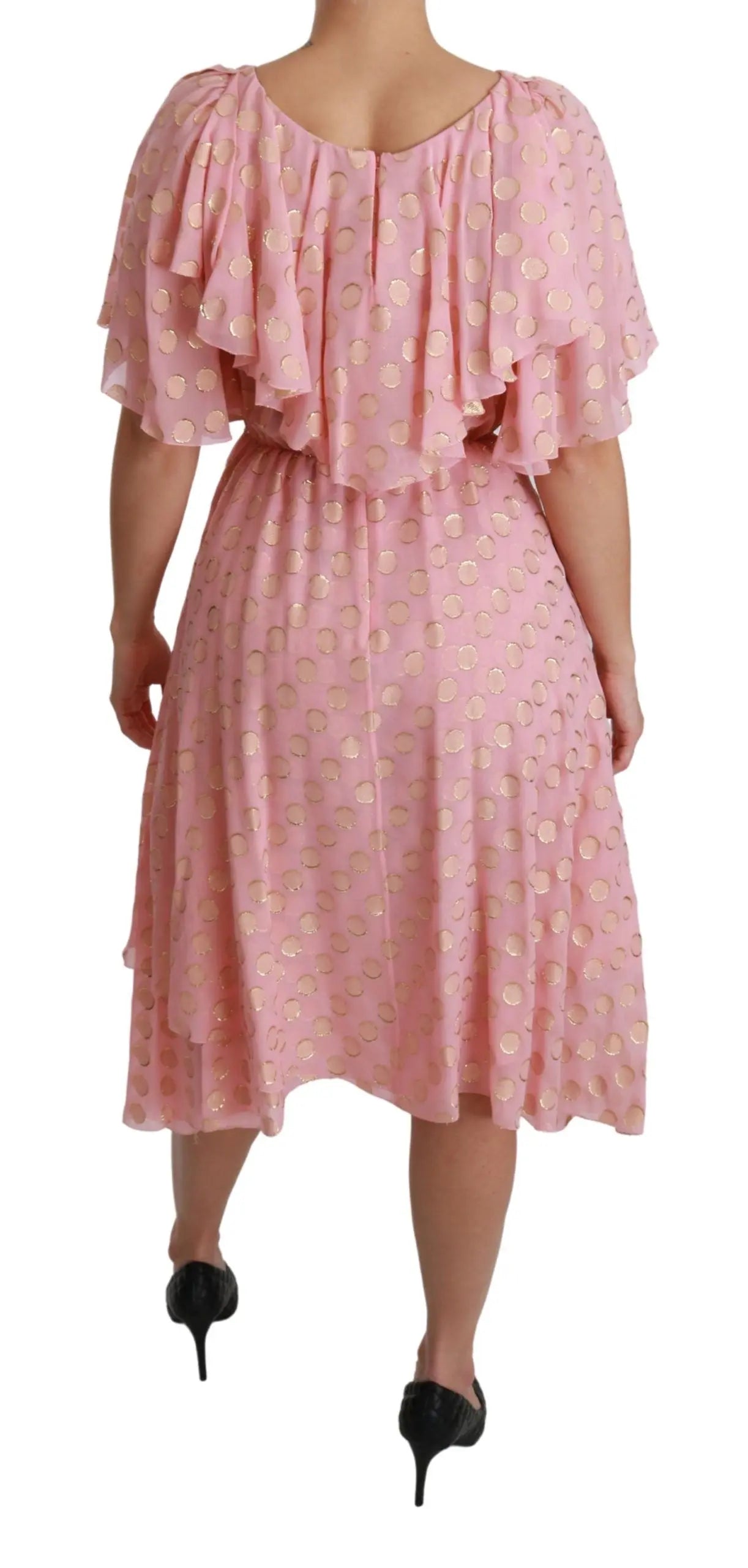 Robe Dolce & Gabbana midi rose à pois Dolce & Gabbana