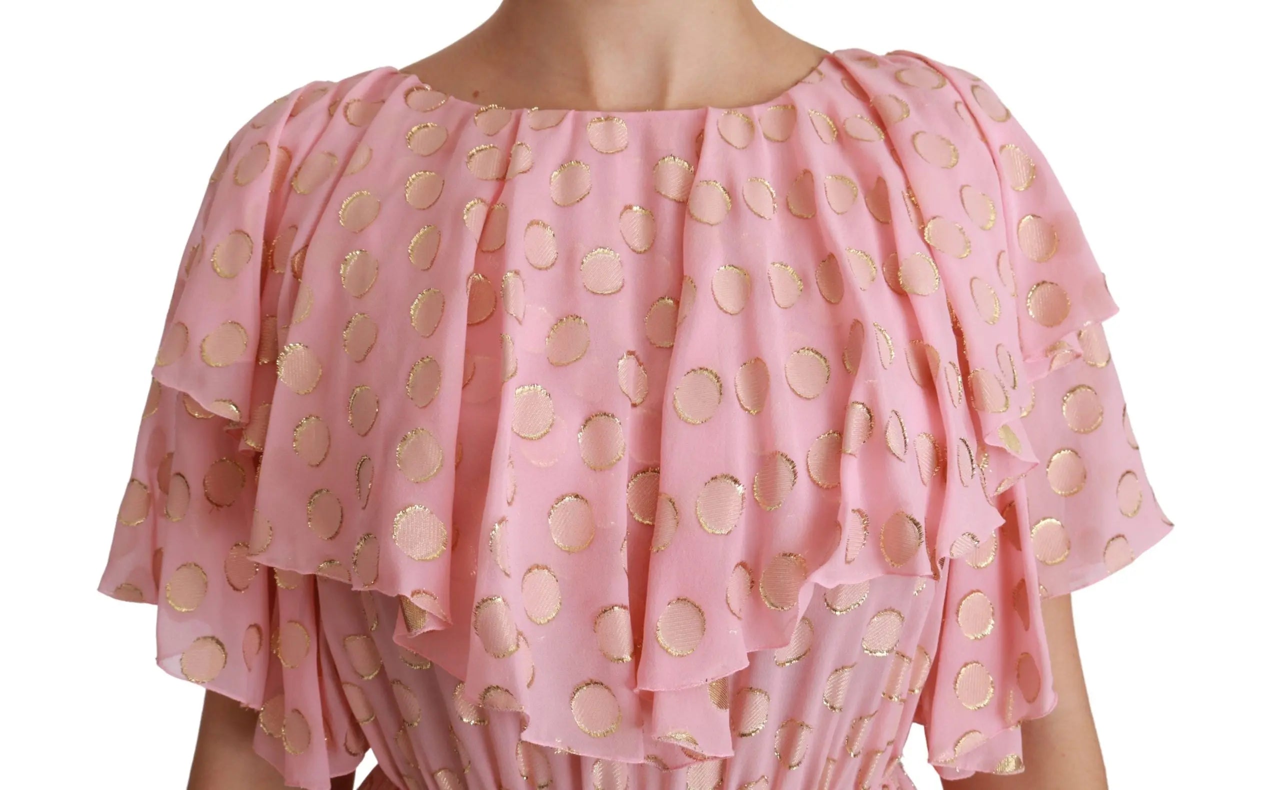 Robe Dolce & Gabbana midi rose à pois Dolce & Gabbana
