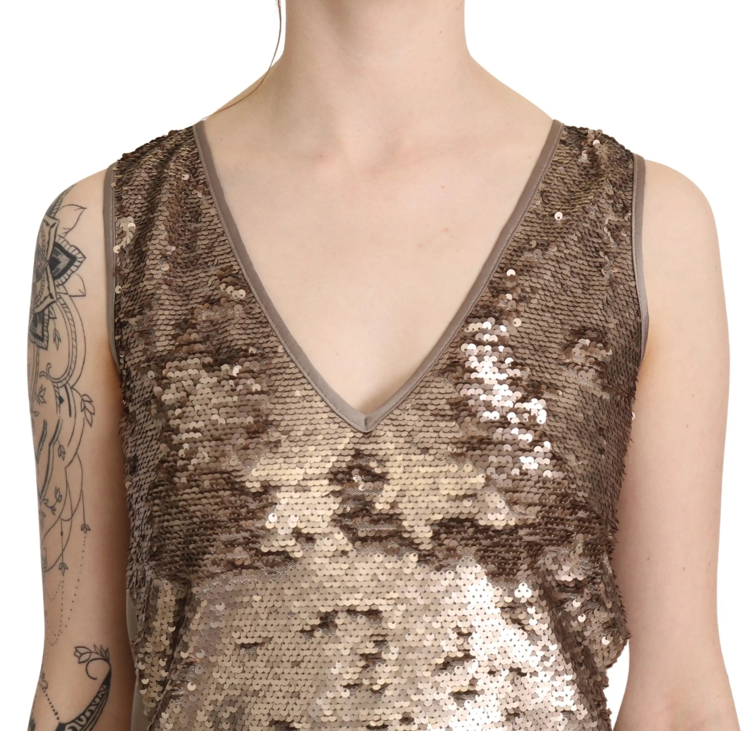 Robe LIU JO V-neck bronzée Liu Jo