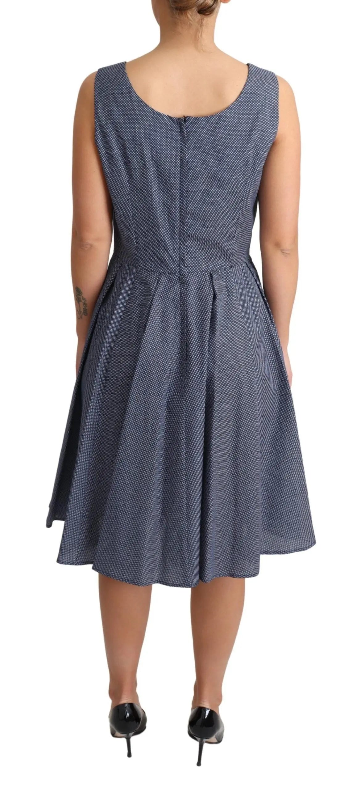 Robe Dolce & Gabbana A-line bleue à pois Dolce & Gabbana