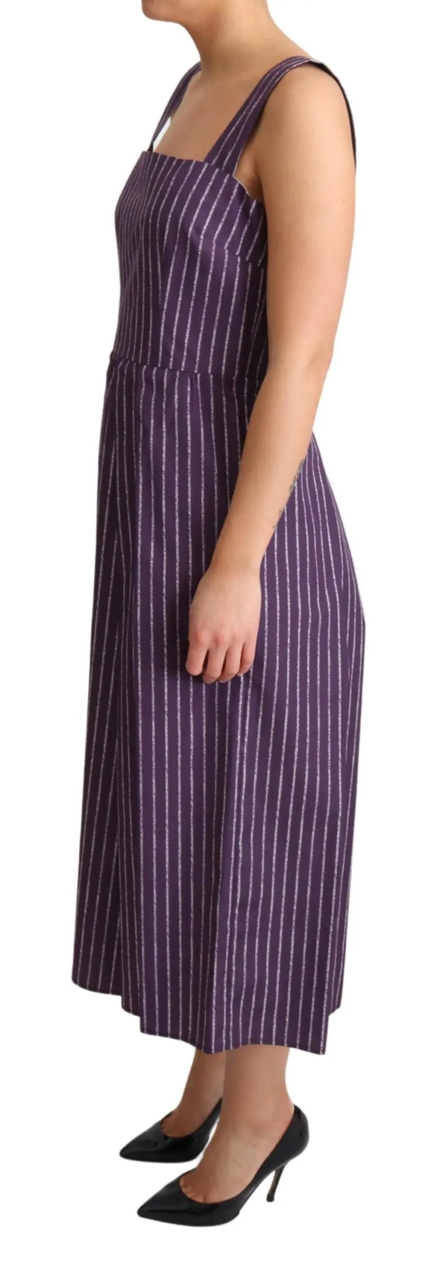 Robe DOLCE & GABBANA A-line rayée violette Dolce & Gabbana