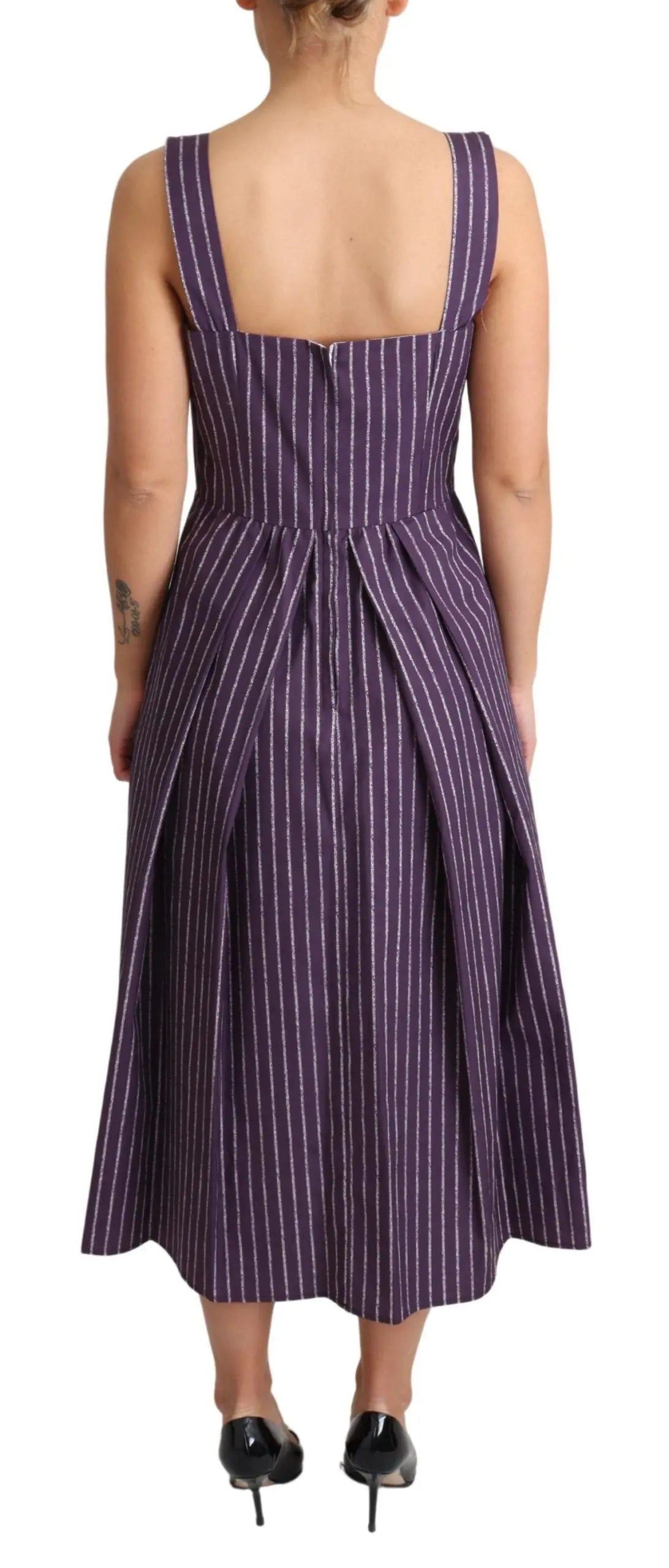 Robe DOLCE & GABBANA A-line rayée violette Dolce & Gabbana