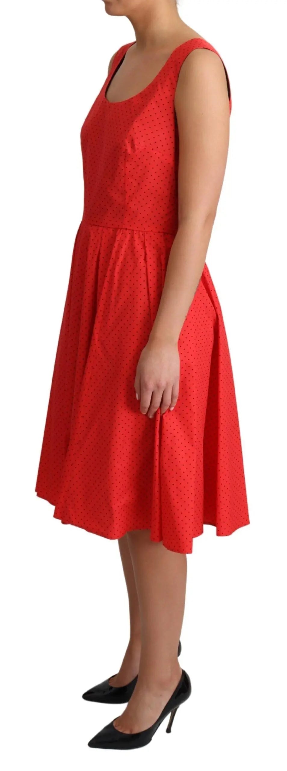 Robe Dolce & Gabbana A-line rouge à pois Dolce & Gabbana