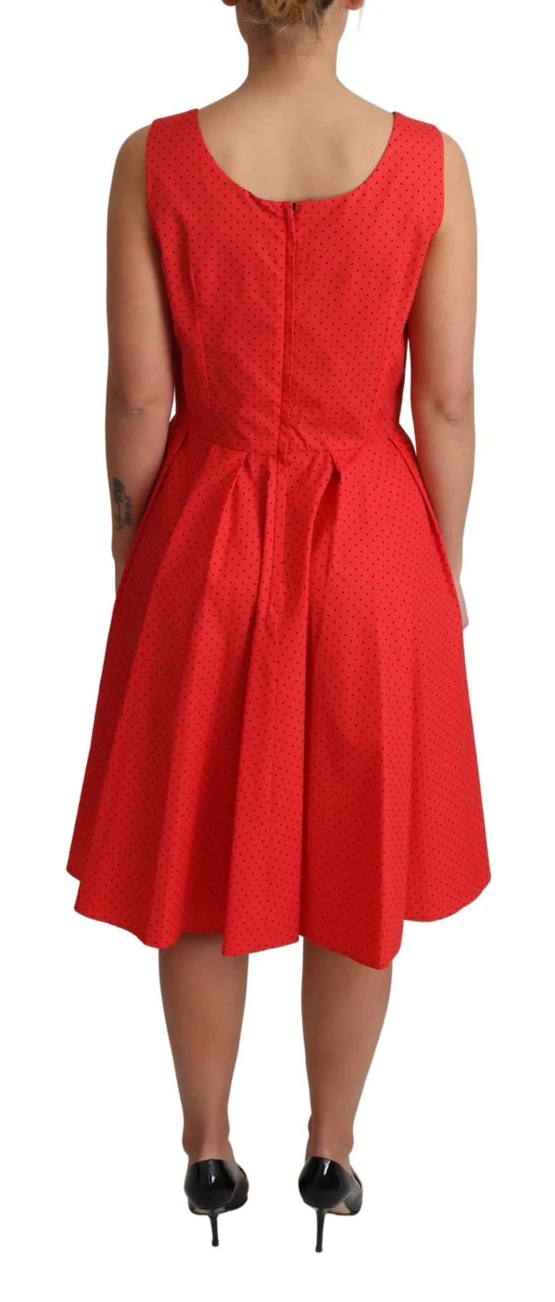 Robe Dolce & Gabbana A-line rouge à pois Dolce & Gabbana