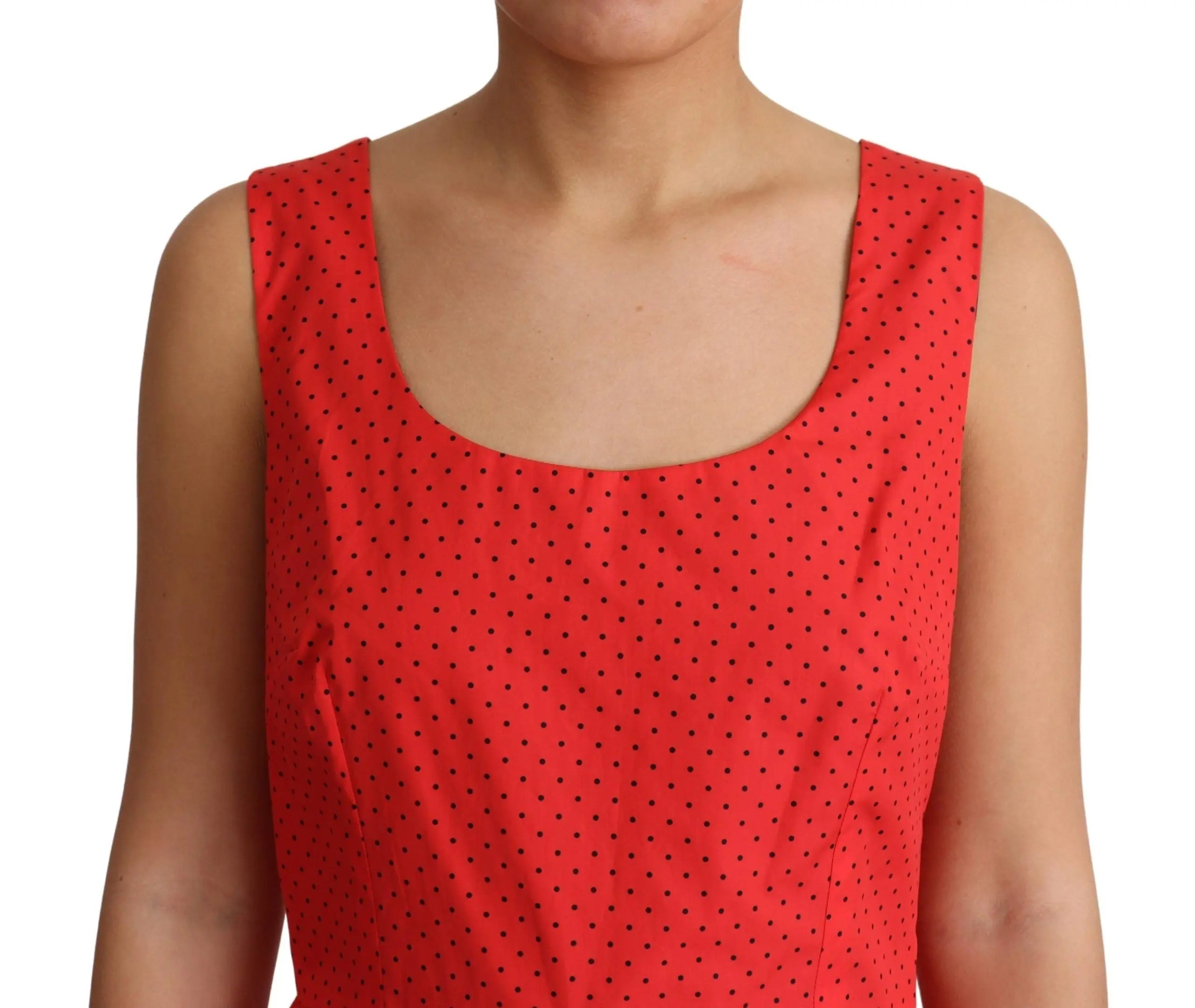 Robe Dolce & Gabbana A-line rouge à pois Dolce & Gabbana