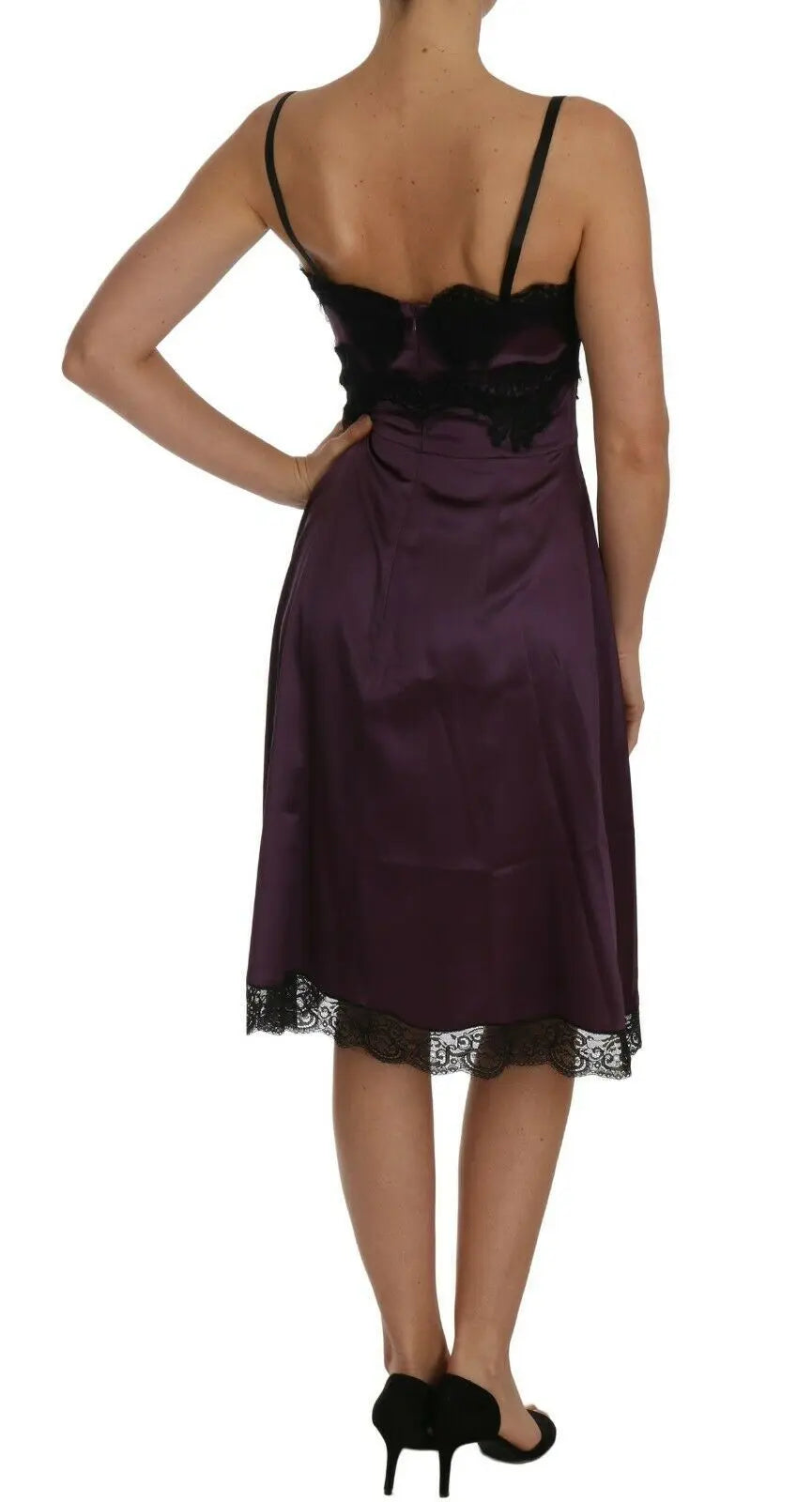Robe Dolce & Gabbana A-line violet et noir Dolce & Gabbana