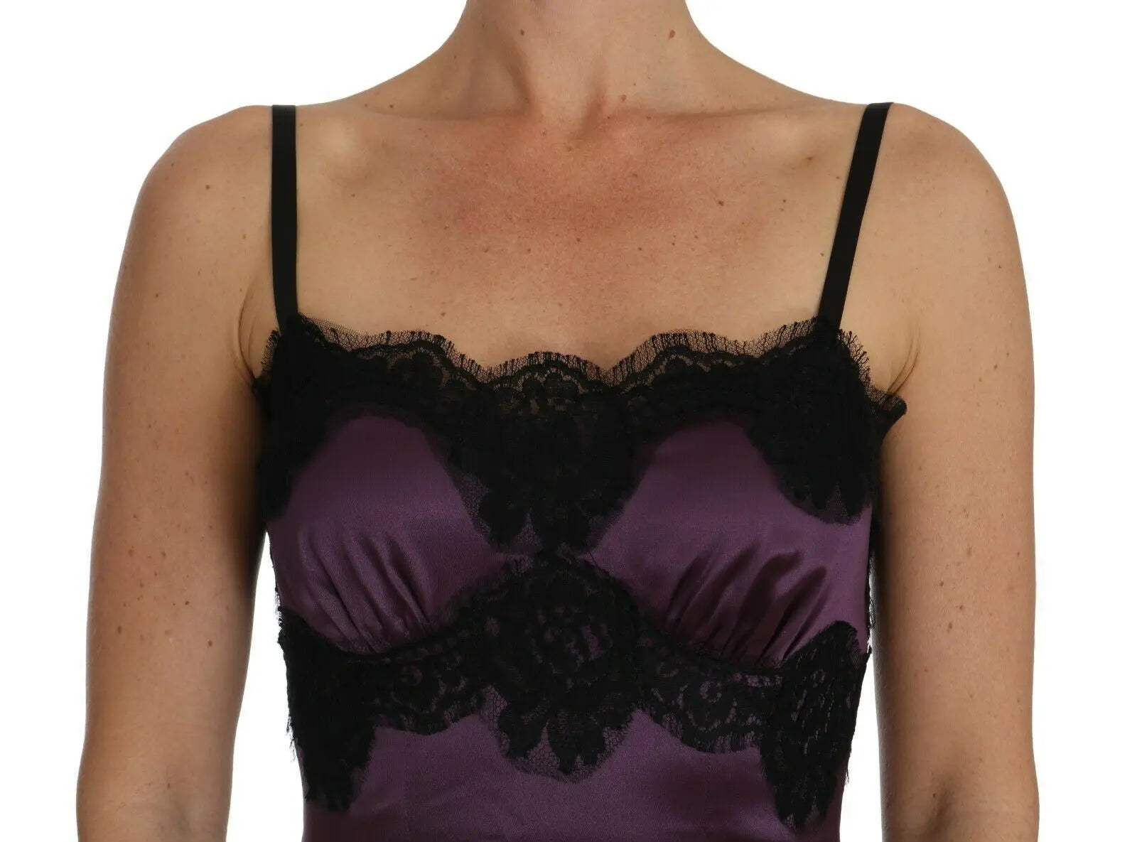 Robe Dolce & Gabbana A-line violet et noir Dolce & Gabbana