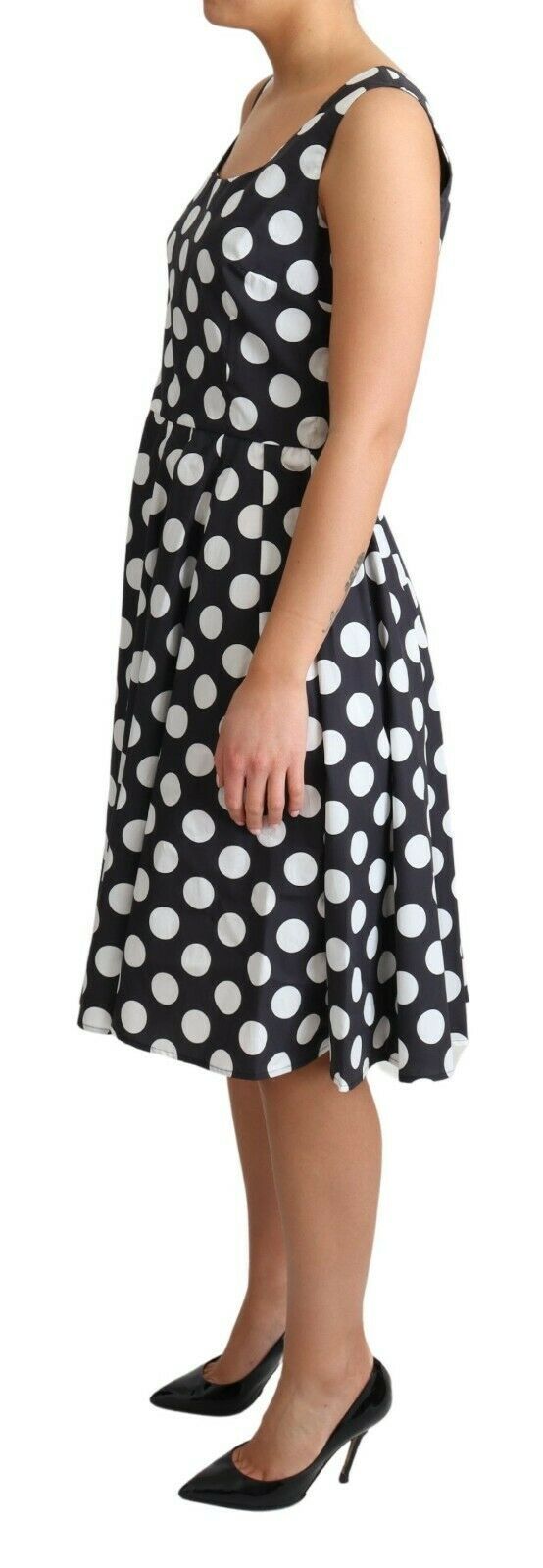 Robe Dolce & Gabbana A-line noire avec pois blancs Dolce & Gabbana