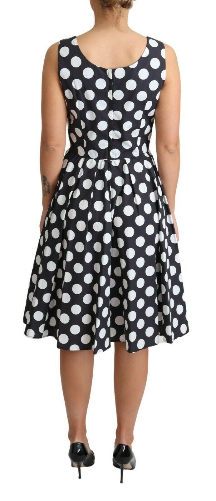 Robe Dolce & Gabbana A-line noire avec pois blancs Dolce & Gabbana