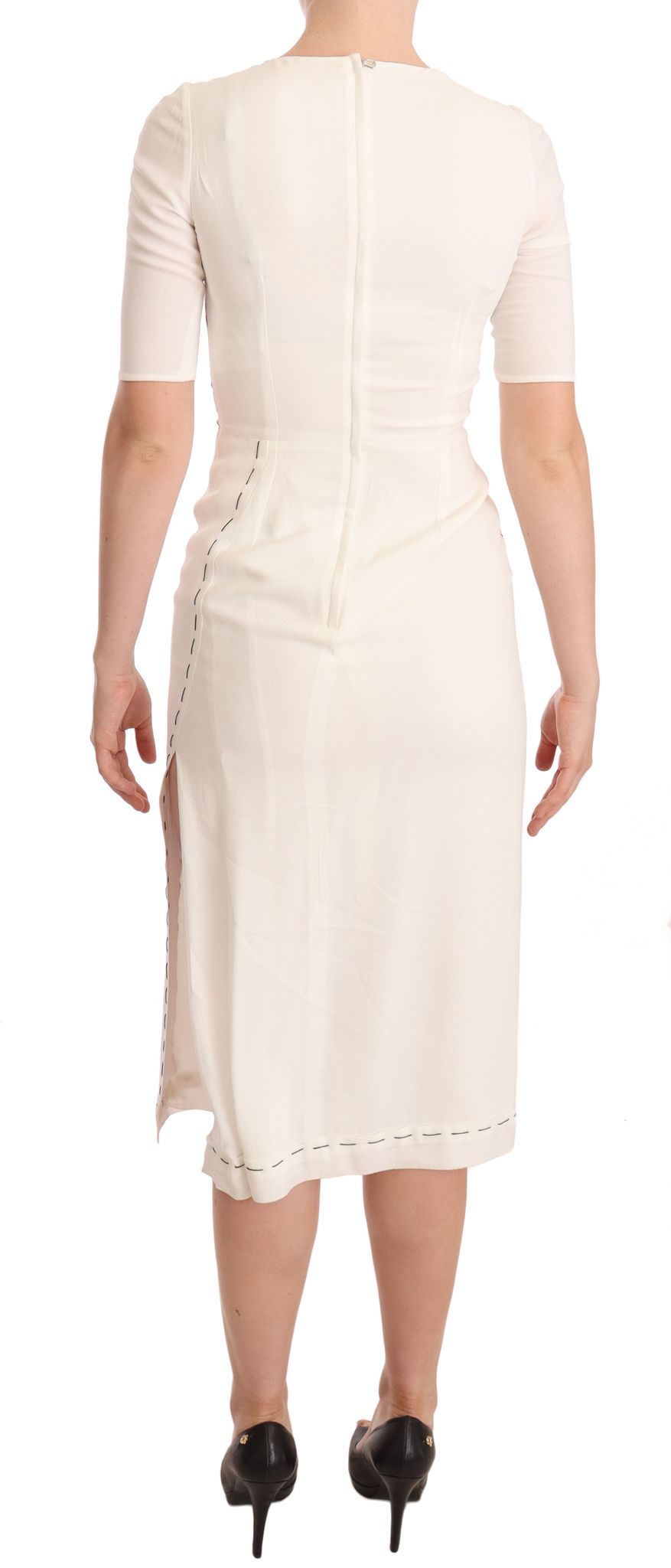 Robe Dolce & Gabbana midi blanche fleuri Dolce & Gabbana