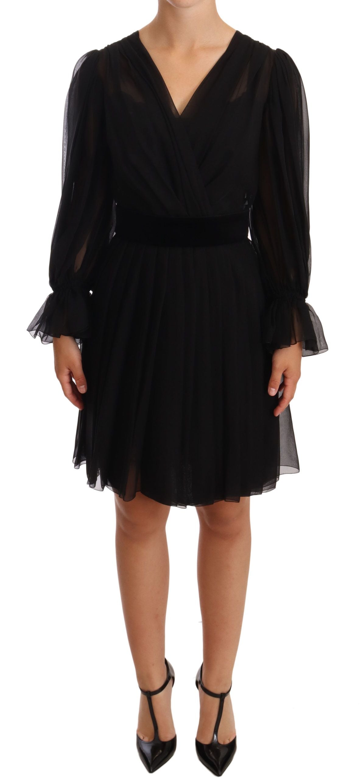 Robe Dolce & Gabbana V-neck noire Dolce & Gabbana