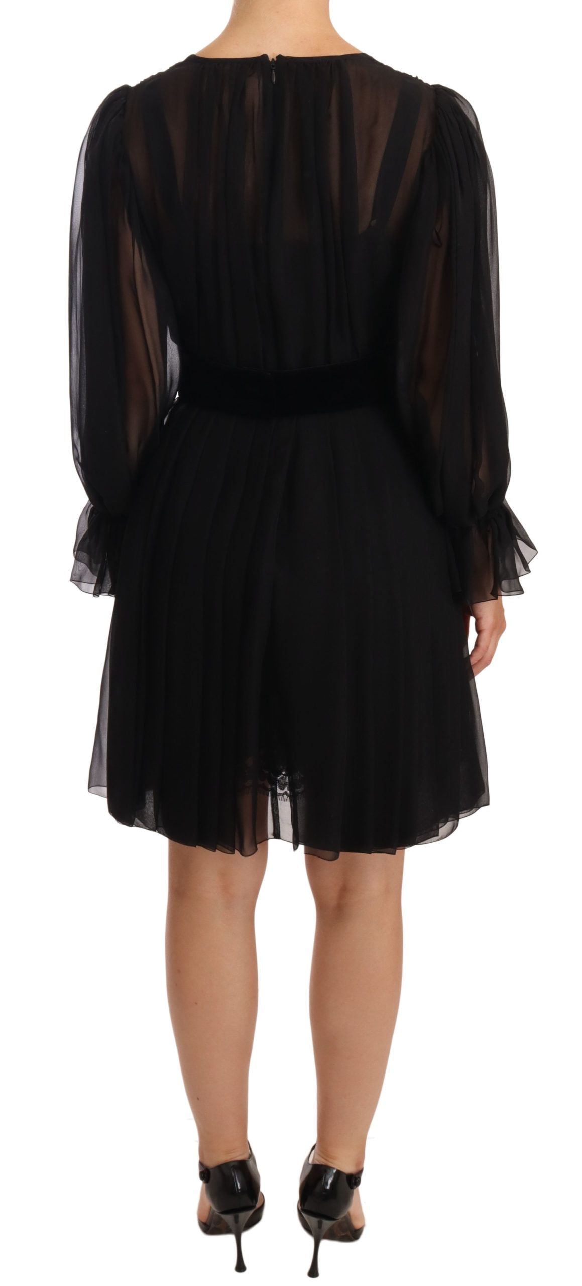 Robe Dolce & Gabbana V-neck noire Dolce & Gabbana
