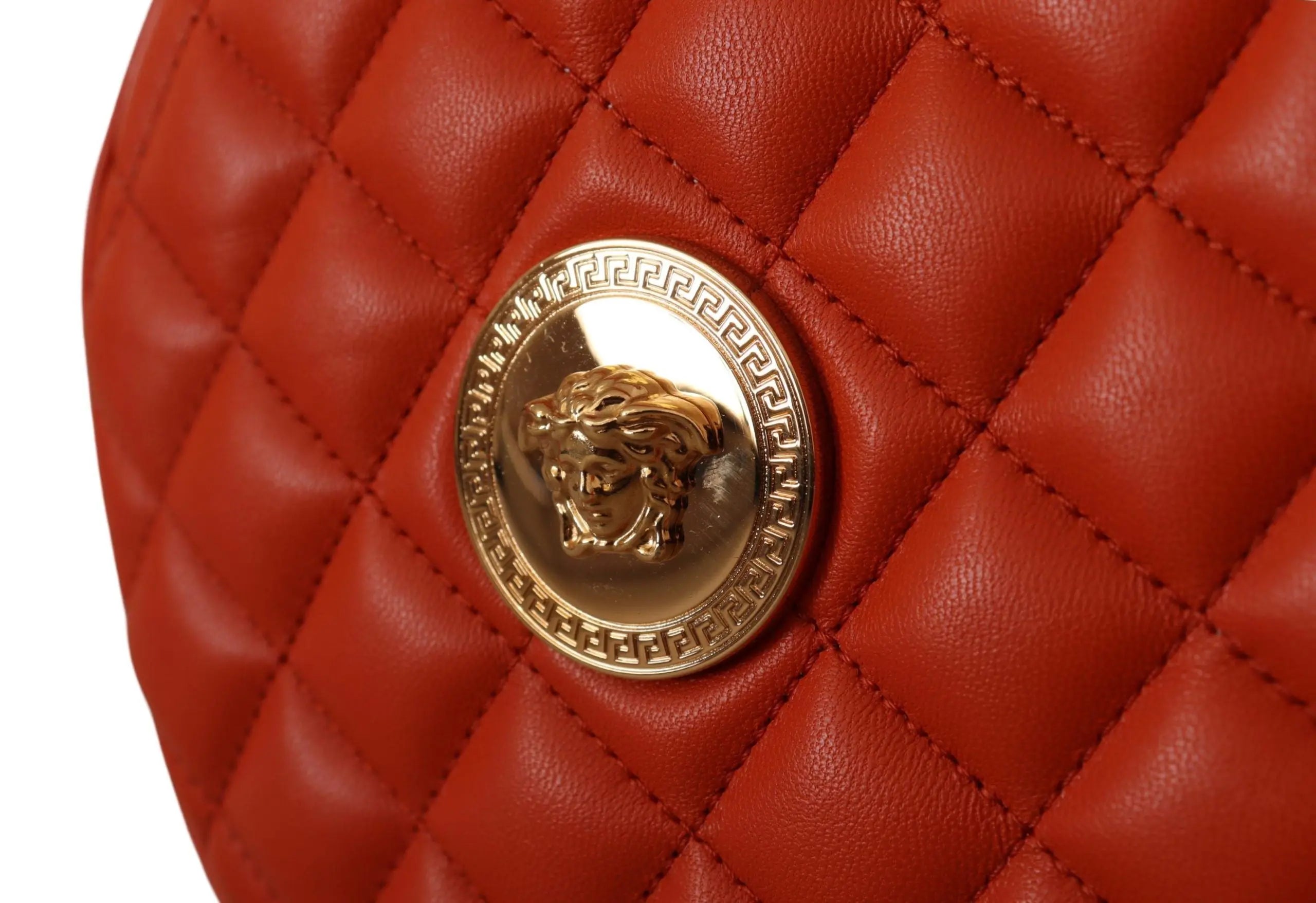 Sac Versace rond en cuir nappa rouge Versace