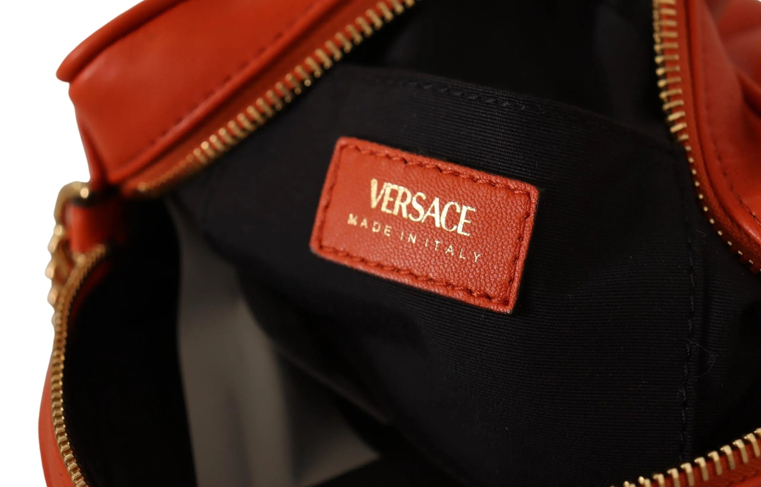 Sac Versace rond en cuir nappa rouge Versace