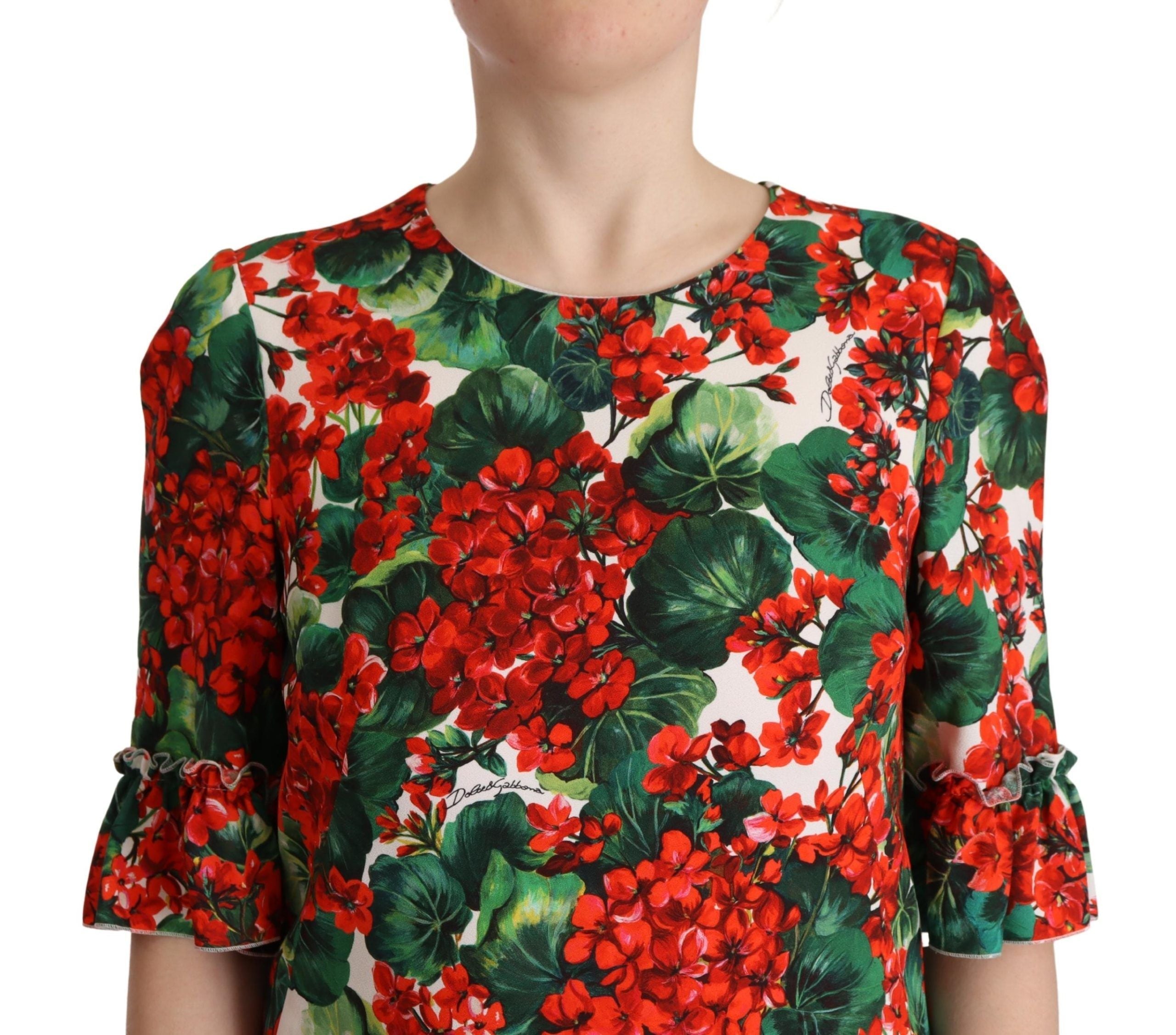 Robe Dolce & Gabbana à fleurs rouges Dolce & Gabbana