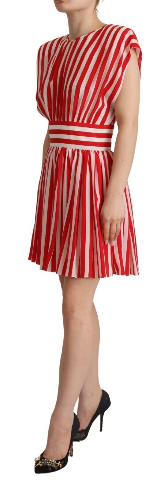 Robe mini Dolce & Gabbana rayée rouge et blanche Dolce & Gabbana