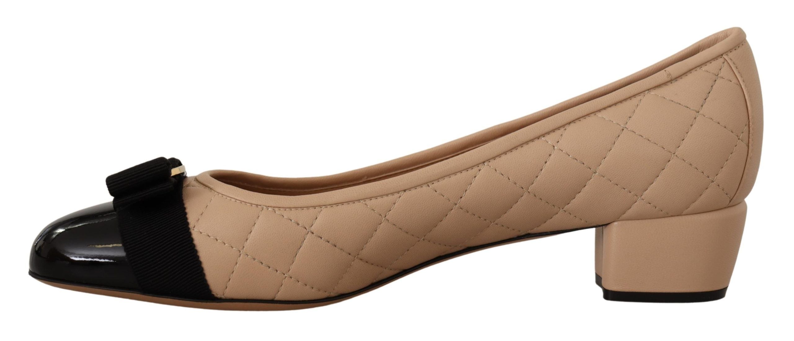 Pompes Salvatore Ferragamo Vara beige/noir
