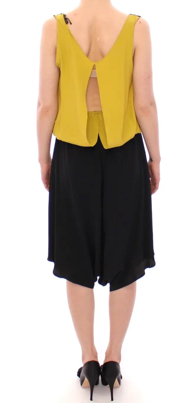 Robe Lamberto Petri Shift noire jaune Lamberto Petri