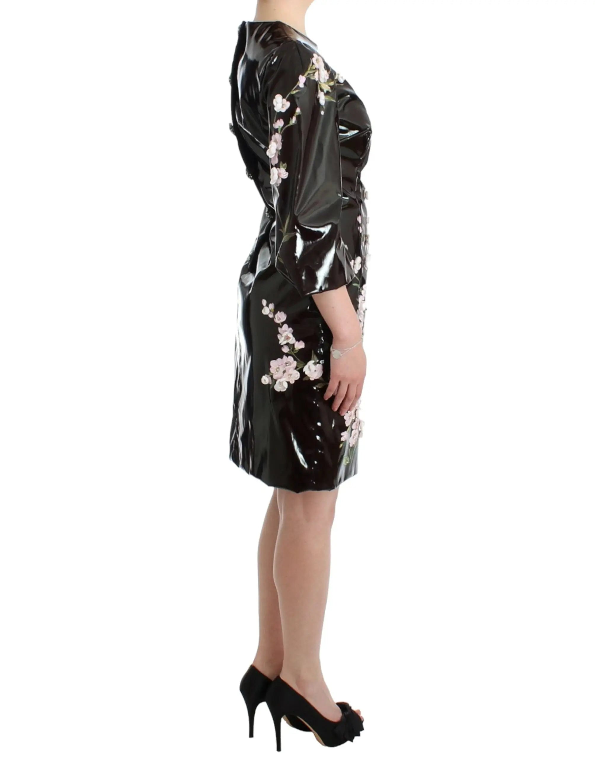 Robe Dolce & Gabbana à fleurs noire Dolce & Gabbana