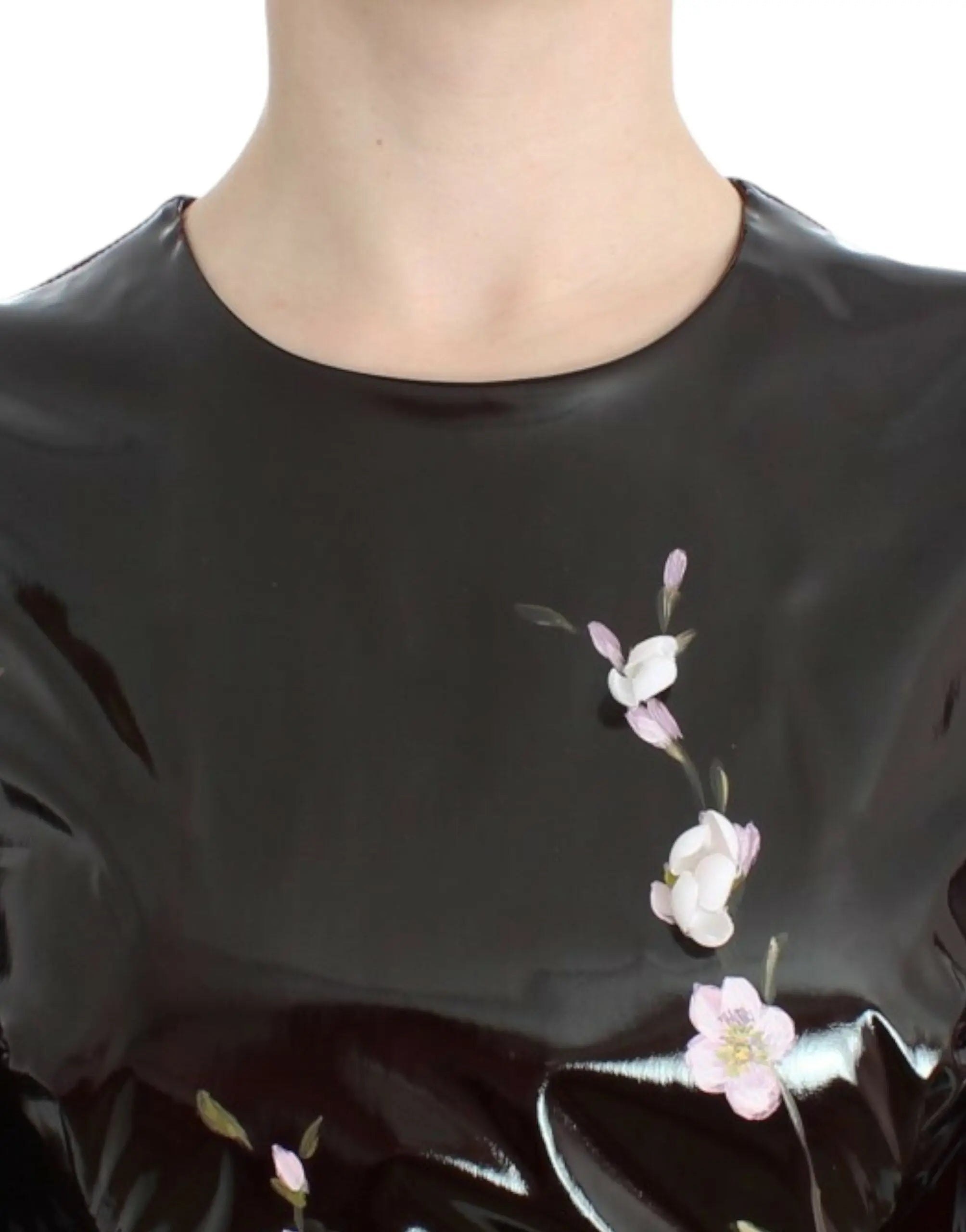 Robe Dolce & Gabbana à fleurs noire Dolce & Gabbana