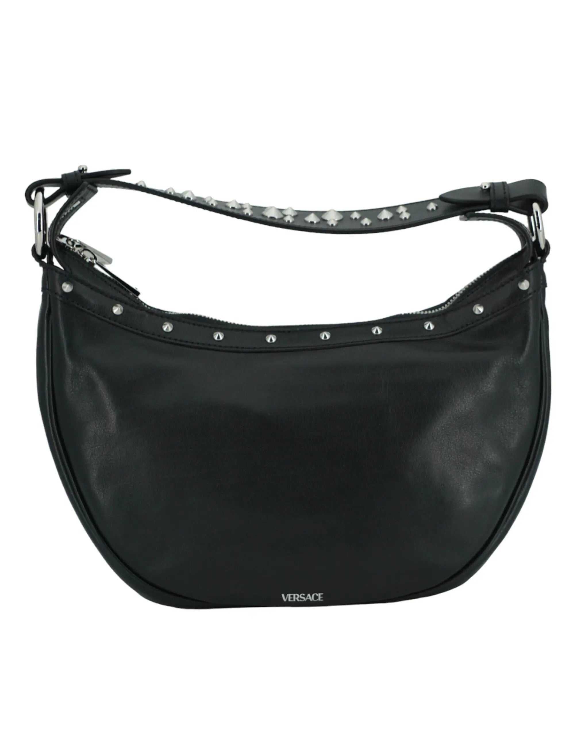 Sac hobo Versace en cuir noir Versace