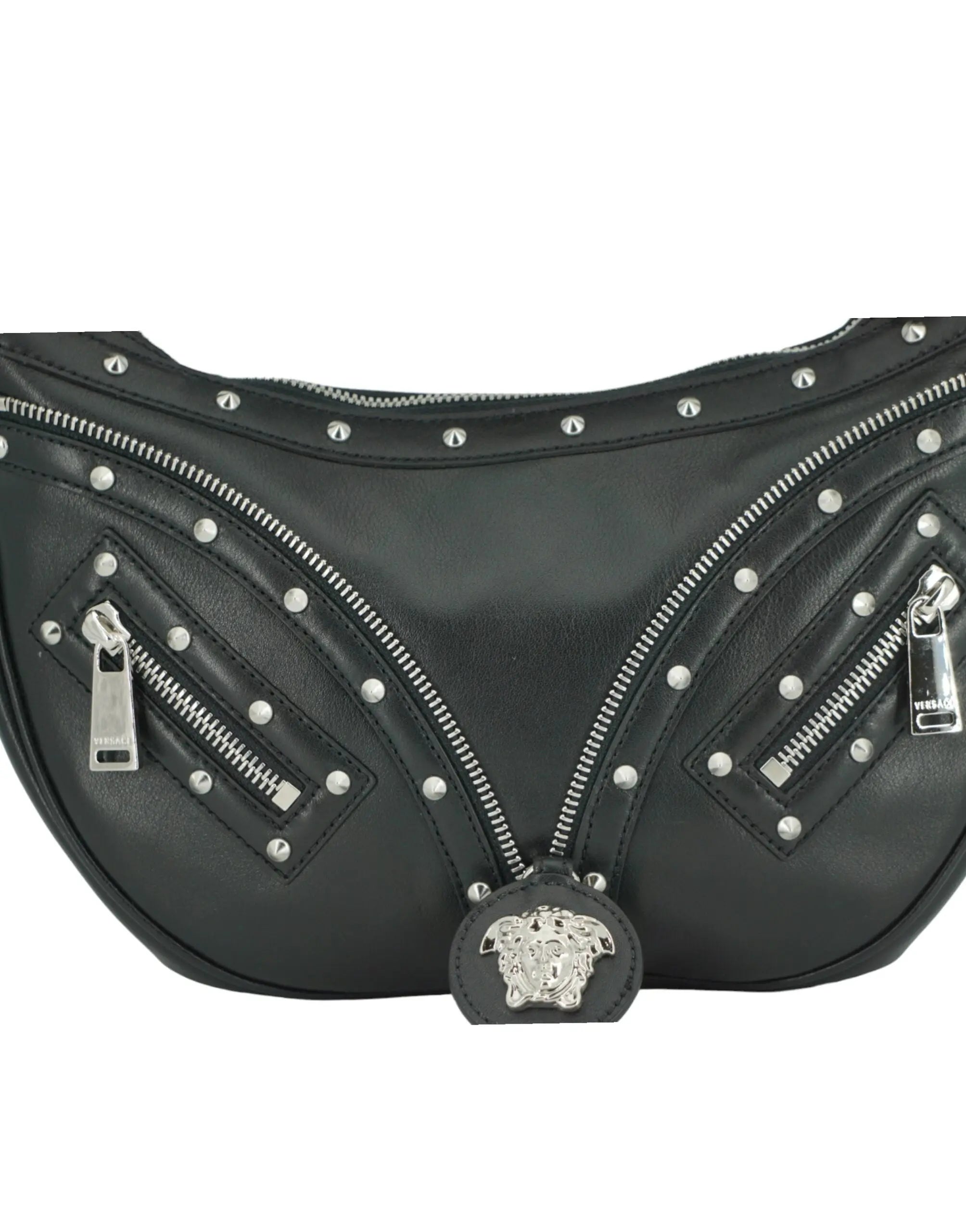 Sac hobo Versace en cuir noir Versace