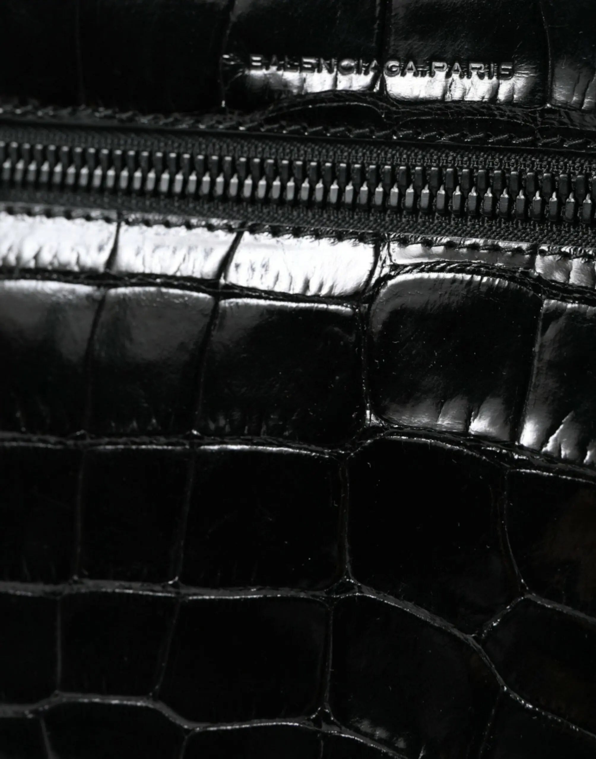 Sac appareil photo Balenciaga Croco noir Balenciaga