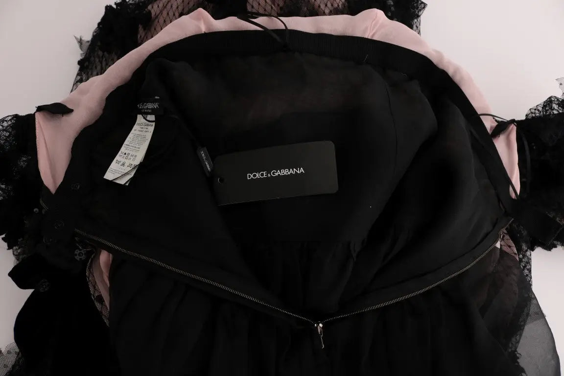 Robe Dolce & Gabbana noire et rose Dolce & Gabbana