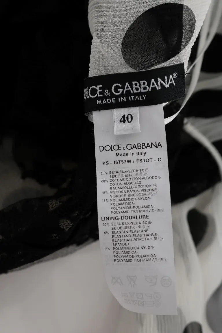 Robe Dolce & Gabbana noire à pois blancs Dolce & Gabbana