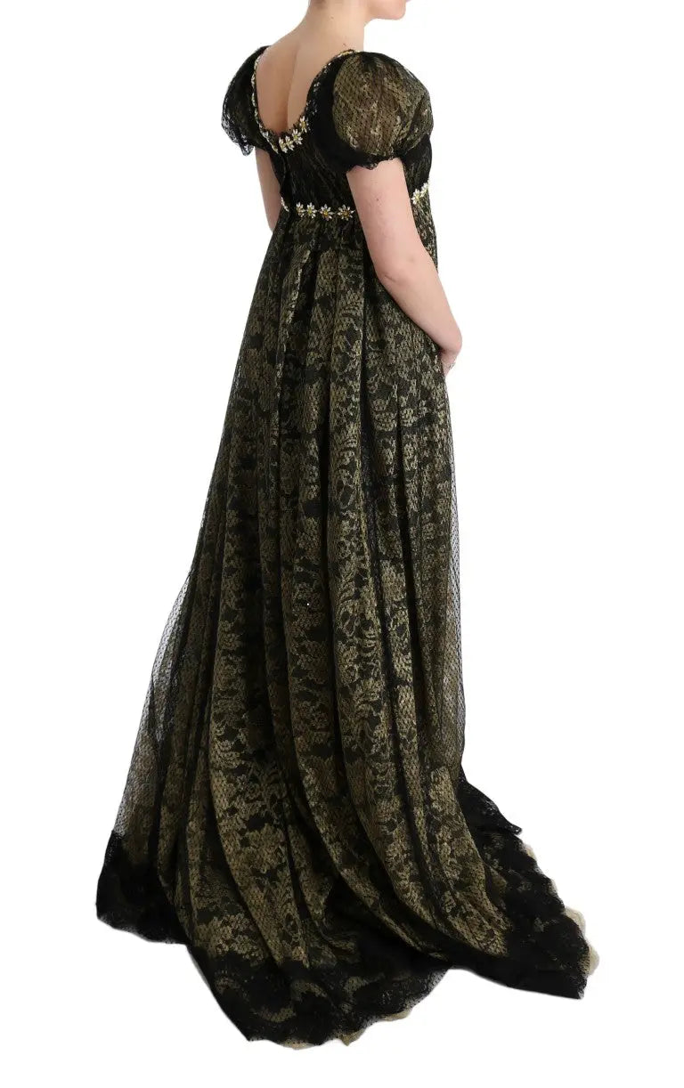Robe Dolce & Gabbana Shift noire et jaune Dolce & Gabbana