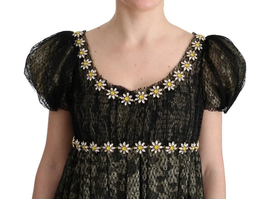 Robe Dolce & Gabbana Shift noire et jaune Dolce & Gabbana