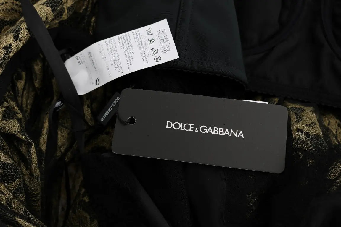 Robe Dolce & Gabbana Shift noire et jaune Dolce & Gabbana
