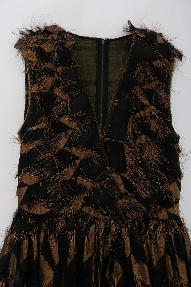 Robe Dolce & Gabbana A-Line noire et brune Dolce & Gabbana