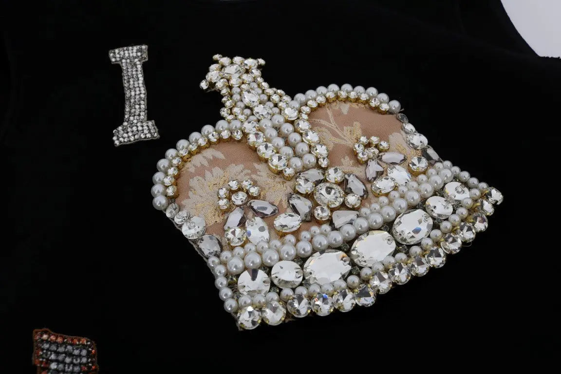 Robe Dolce & Gabbana I AM A PRINCESS noire Dolce & Gabbana