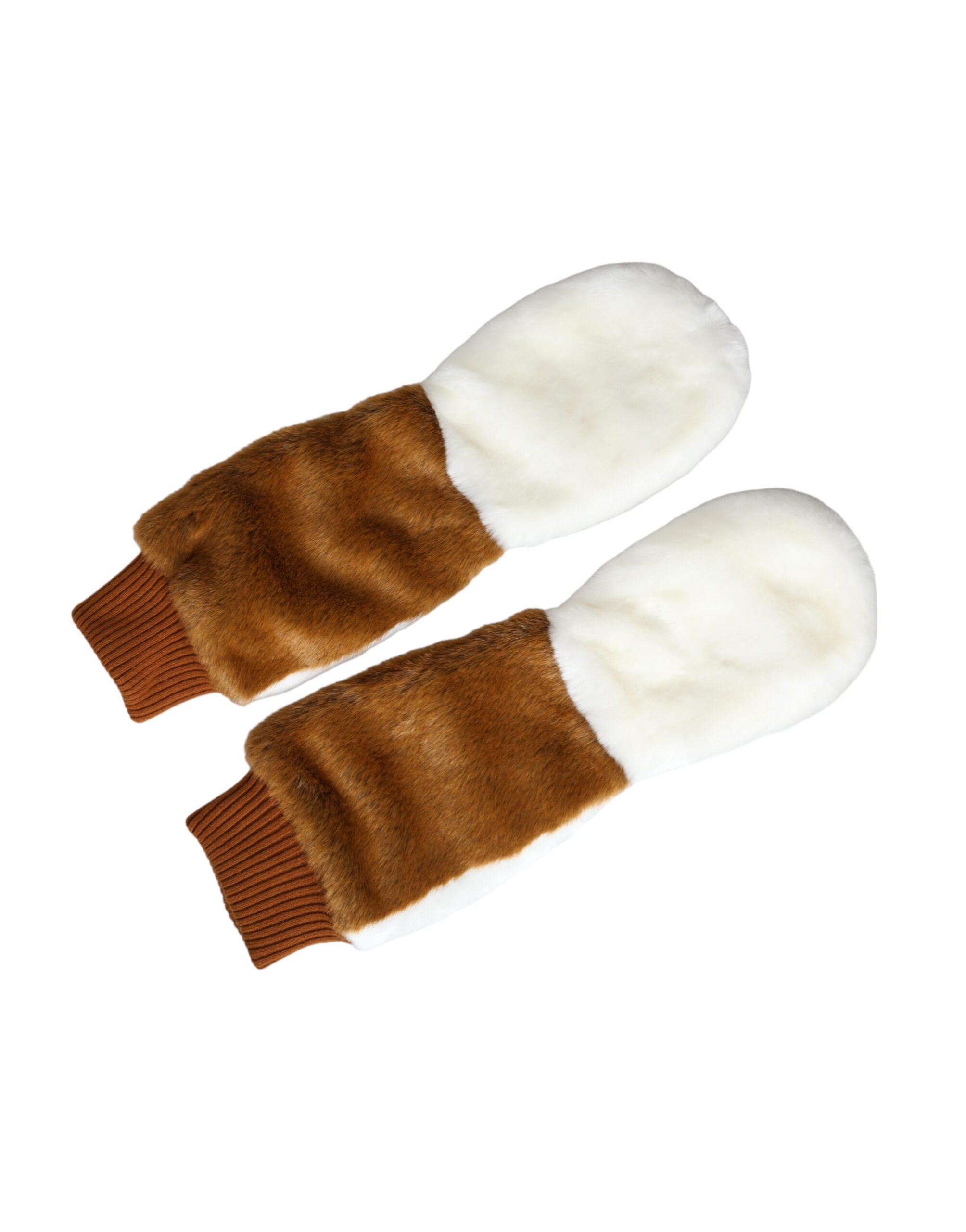 Gants Dolce & Gabbana marron blancs