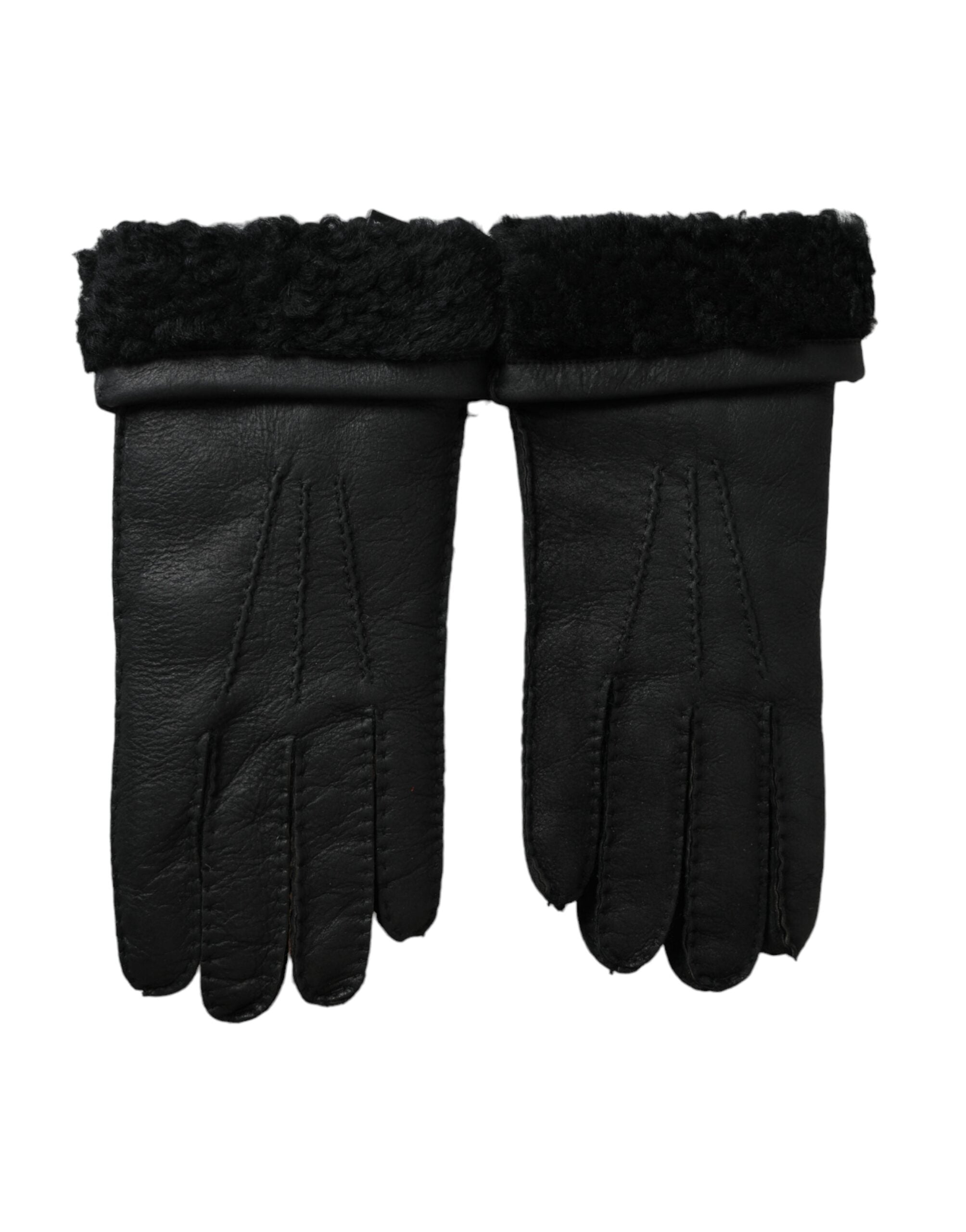 Gants Dolce & Gabbana en cuir noirs