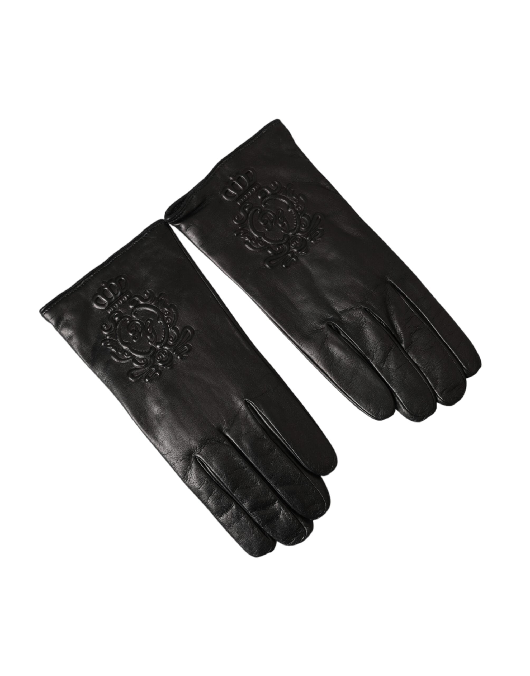 Gants Dolce & Gabbana en cuir noirs