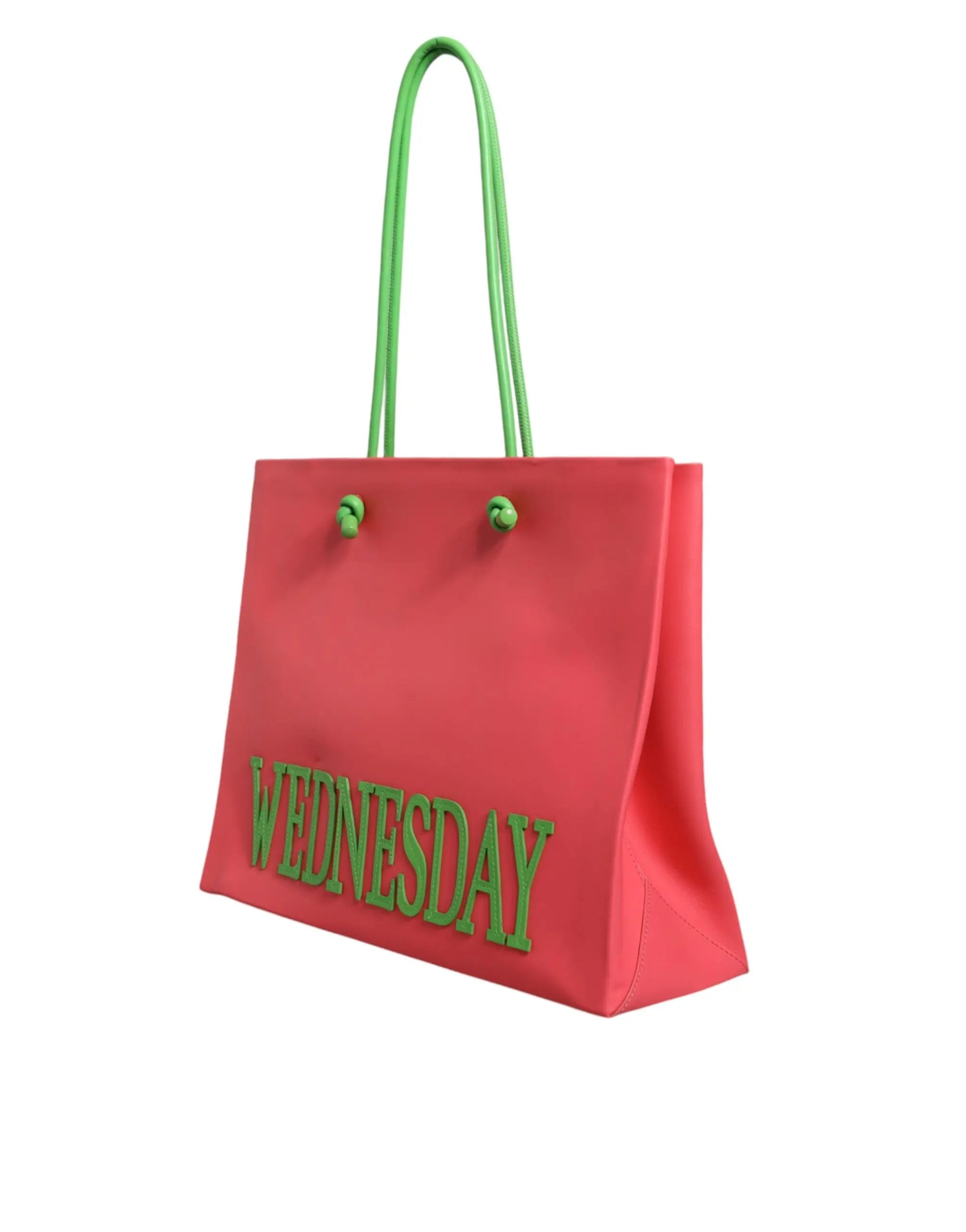 Sac cabas Alberta Ferretti Wednesday rose et vert Alberta Ferretti
