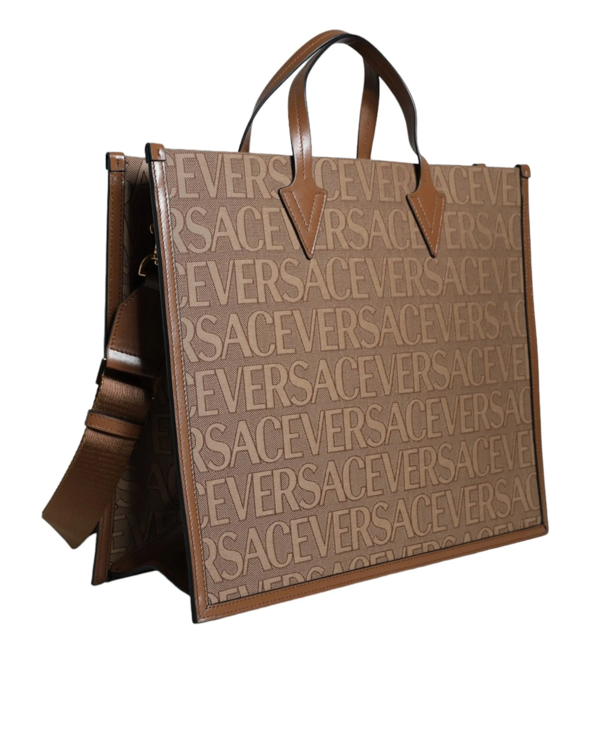 Sac tote Versace jacquard marron Versace