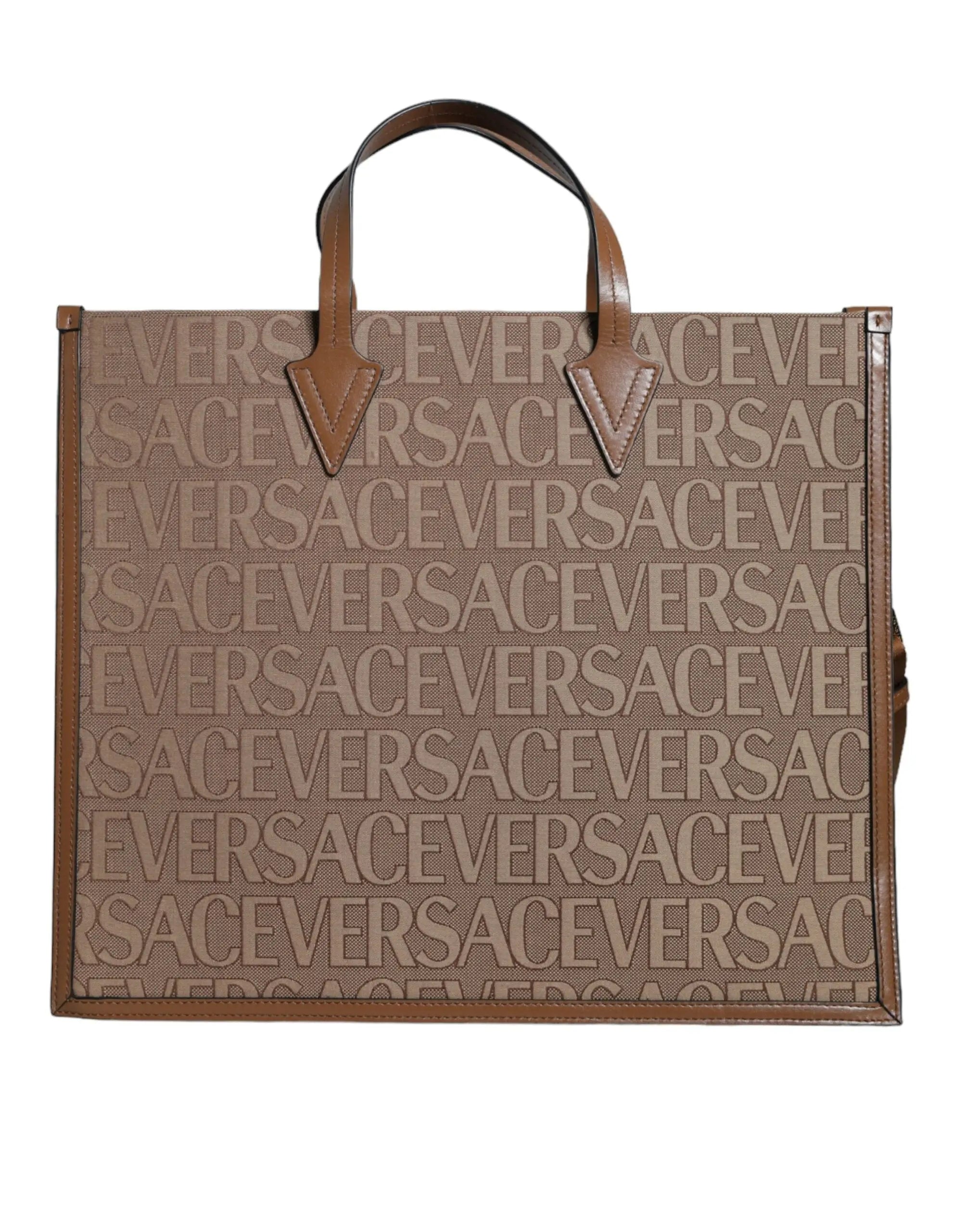 Sac tote Versace jacquard marron Versace