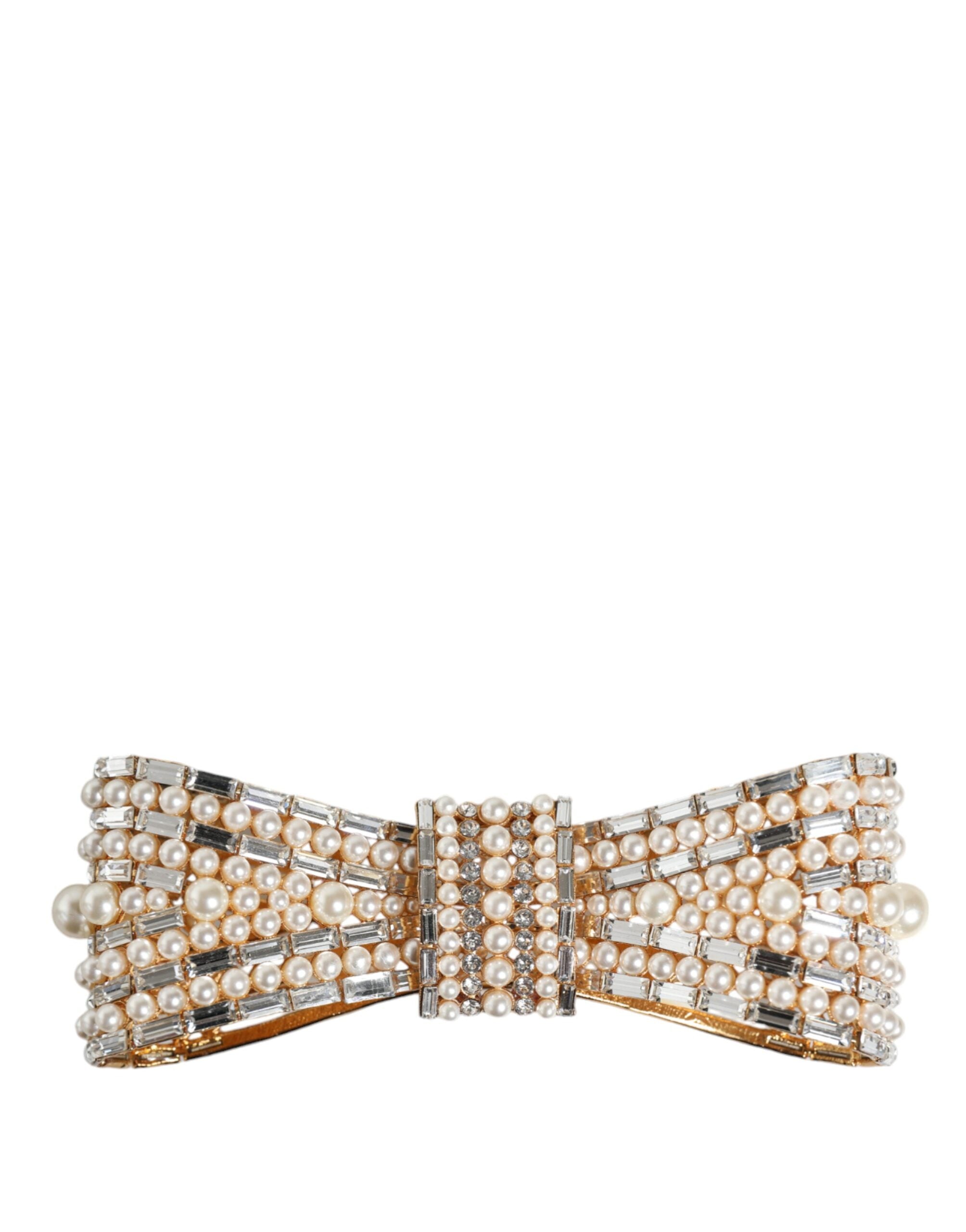Broche Dolce & Gabbana en forme de nœud dorée