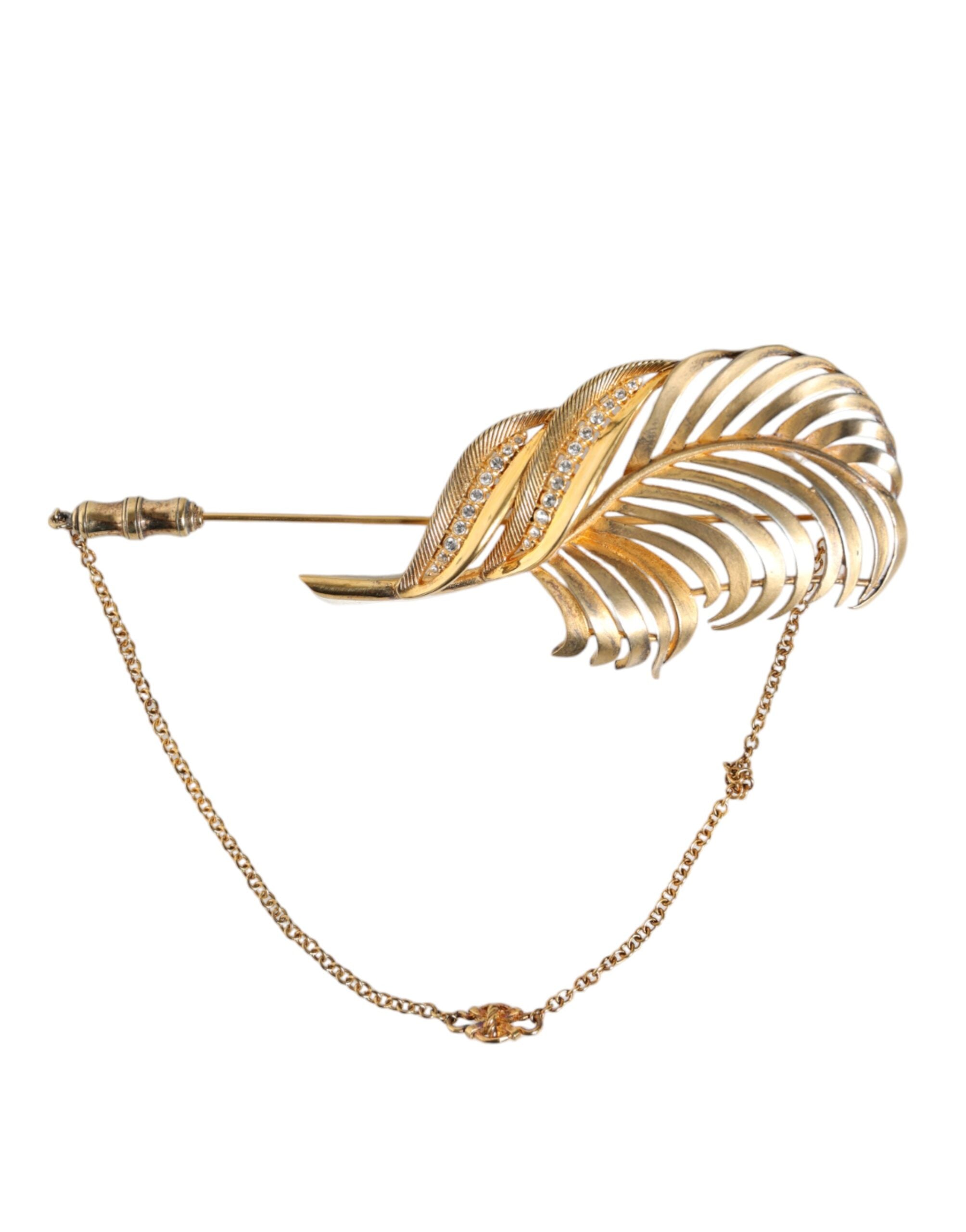 Broche Dolce & Gabbana feuilles dorées
