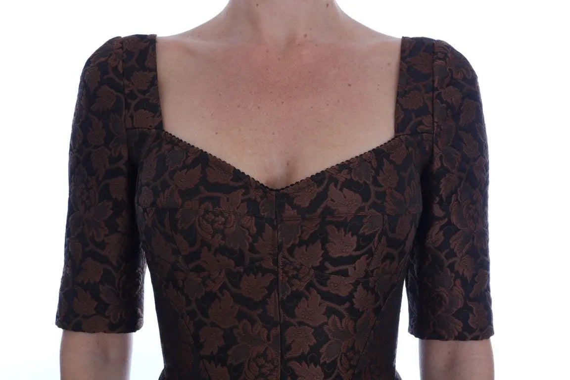 Robe Dolce & Gabbana A-Line marron et noire Dolce & Gabbana