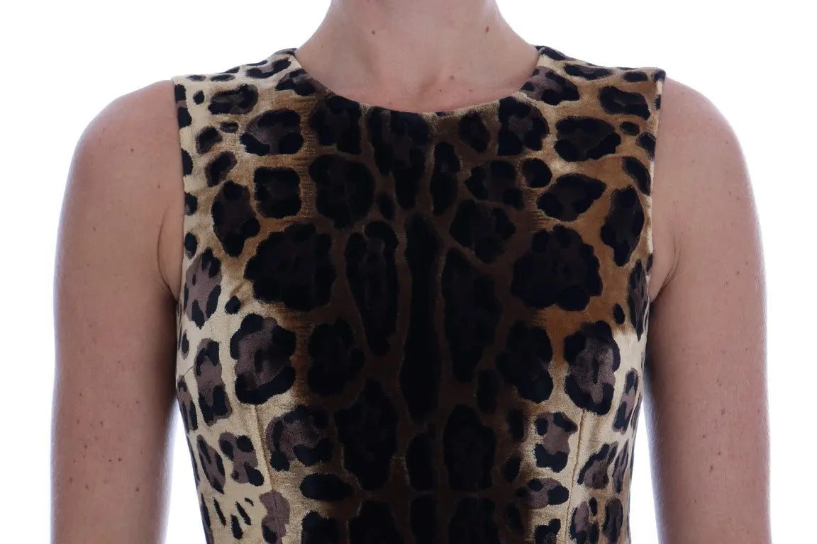 Robe Dolce & Gabbana sheath imprimé léopard marron Dolce & Gabbana
