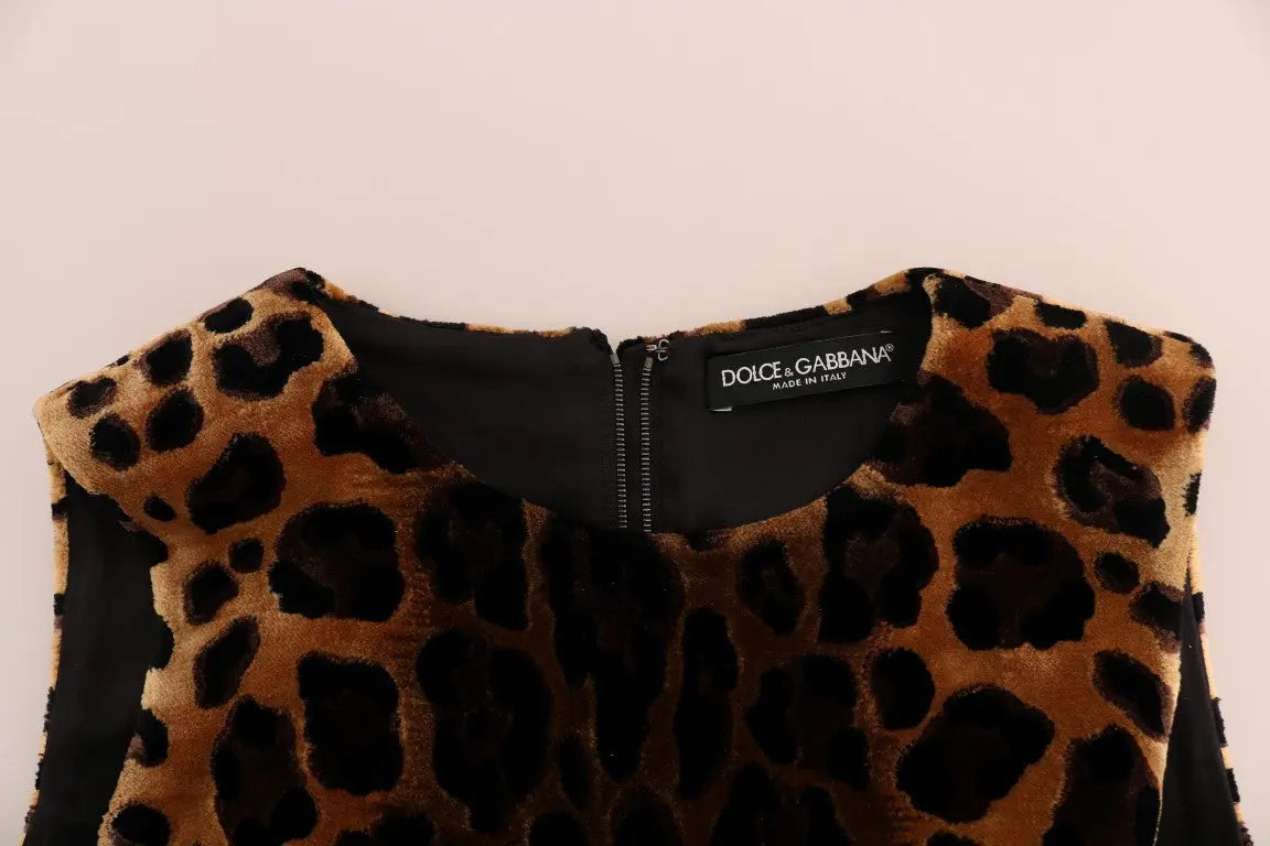 Robe Dolce & Gabbana sheath imprimé léopard marron Dolce & Gabbana