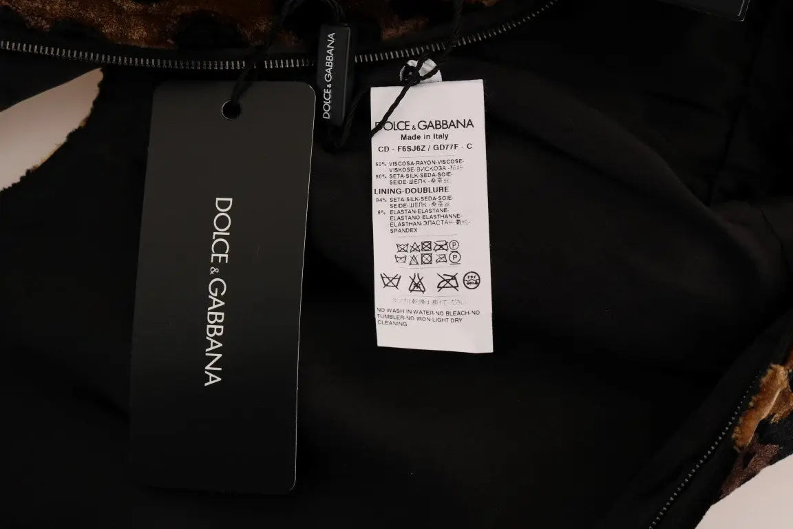 Robe Dolce & Gabbana sheath imprimé léopard marron Dolce & Gabbana